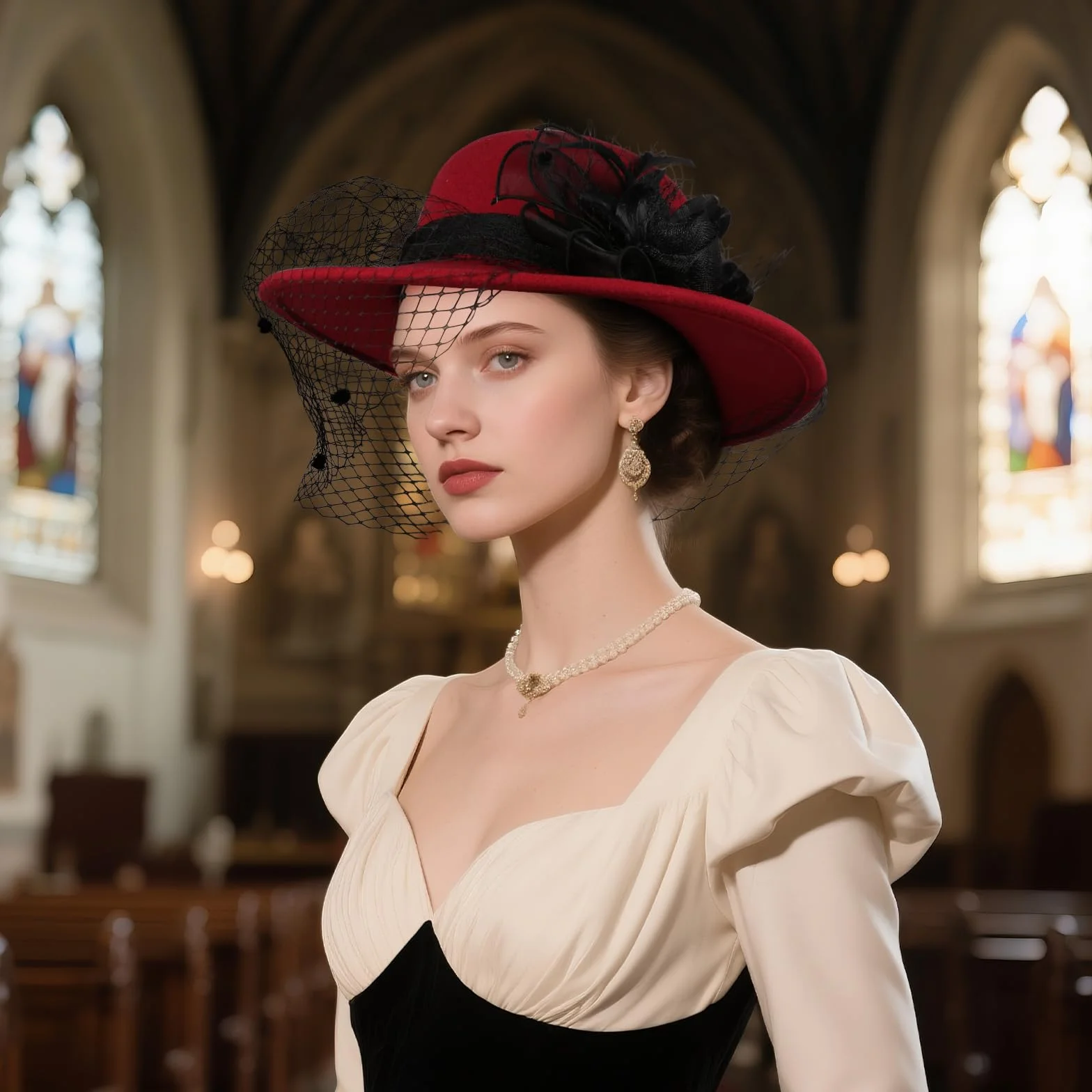 Cupimatch Chapeau Cloche Femme Vintage Felt Voilette Fleurs Rétro Années 20 Mariage Cérémonie