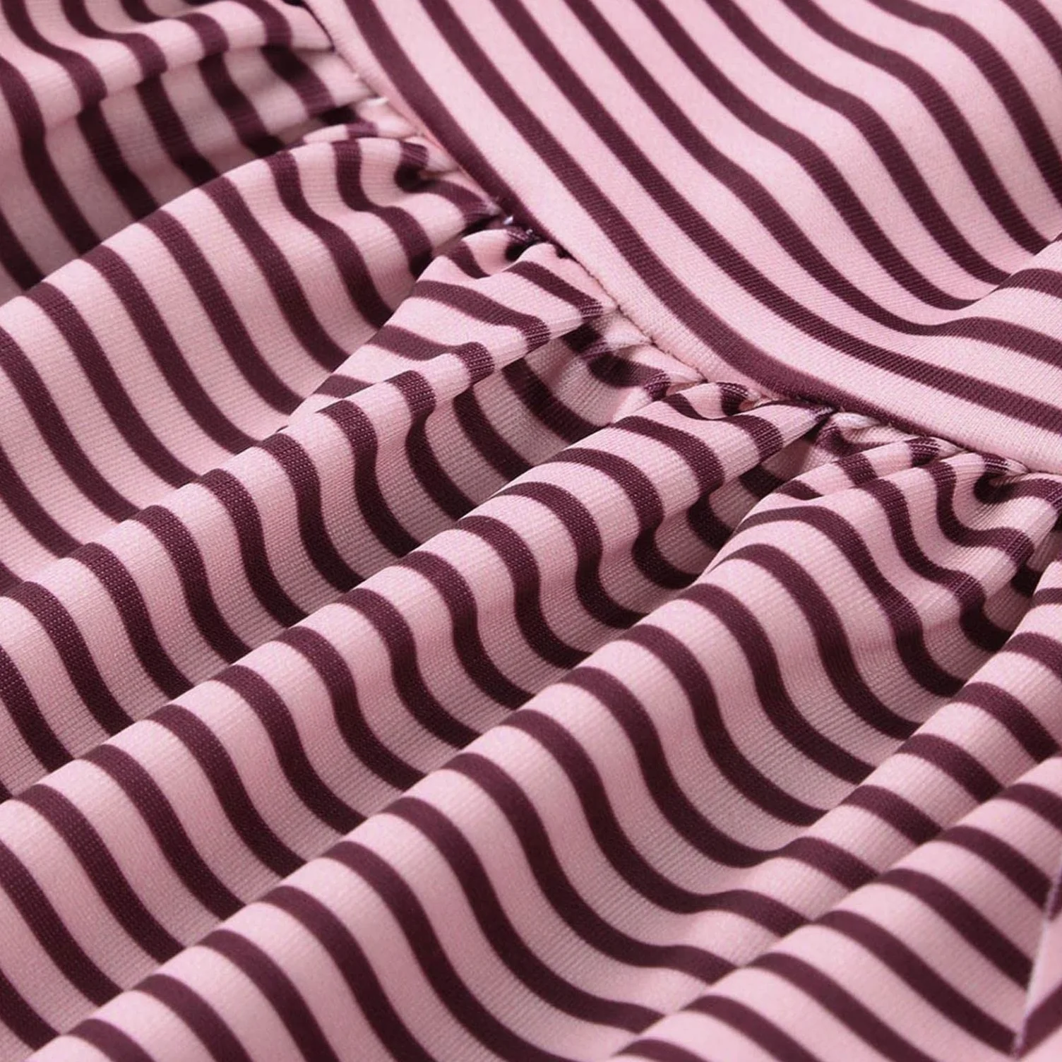 Maillot de Bain Une Pièce Maternité Femme col en V Rayé Tenue de Plage