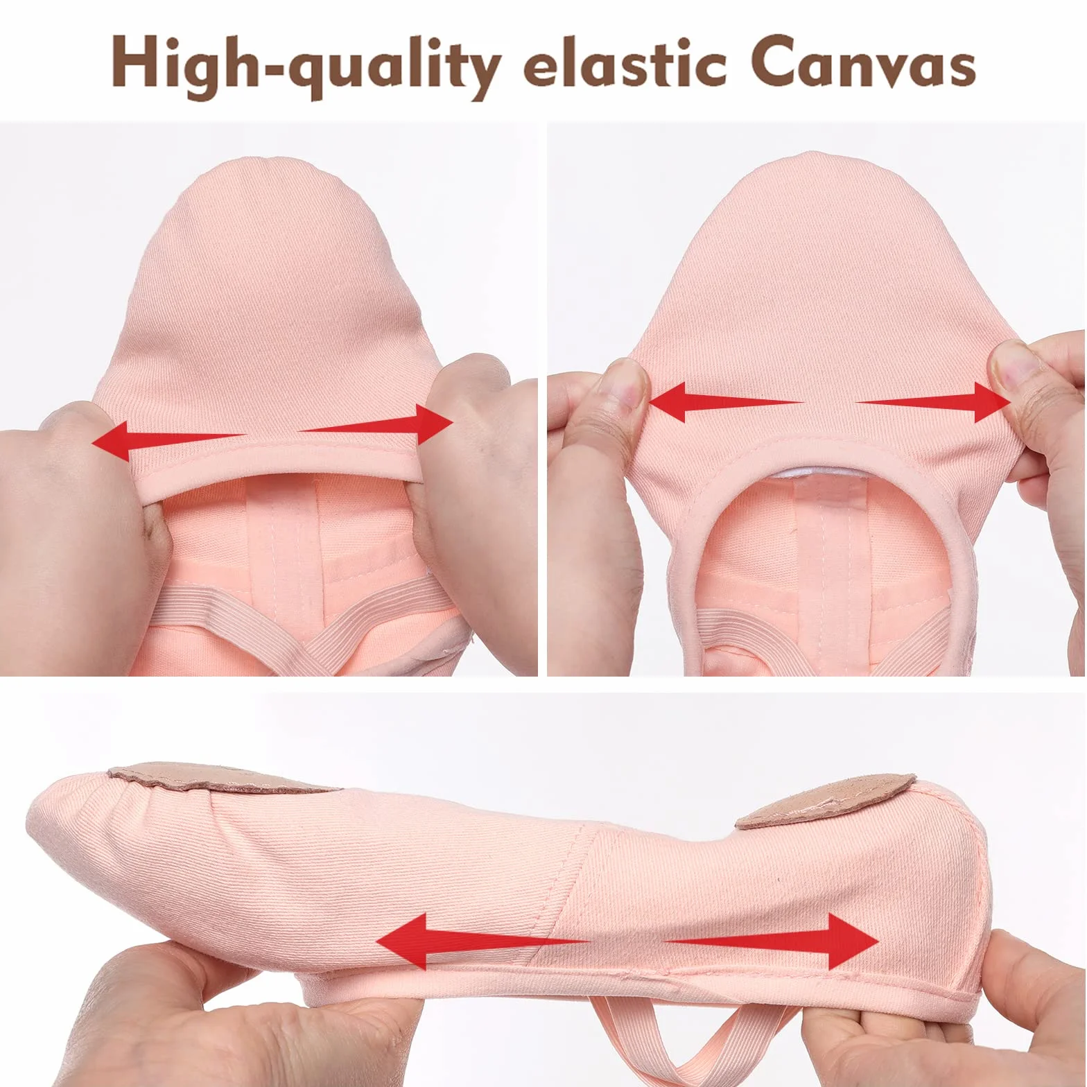 Chaussures de Danse Classique Demi Pointe Toile Ballet Fille Enfants
