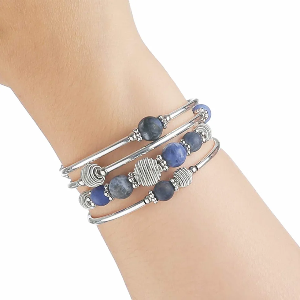 Bracelet de Perles en Argent pour Femme Multicouches Bohème FULU AUTUMN