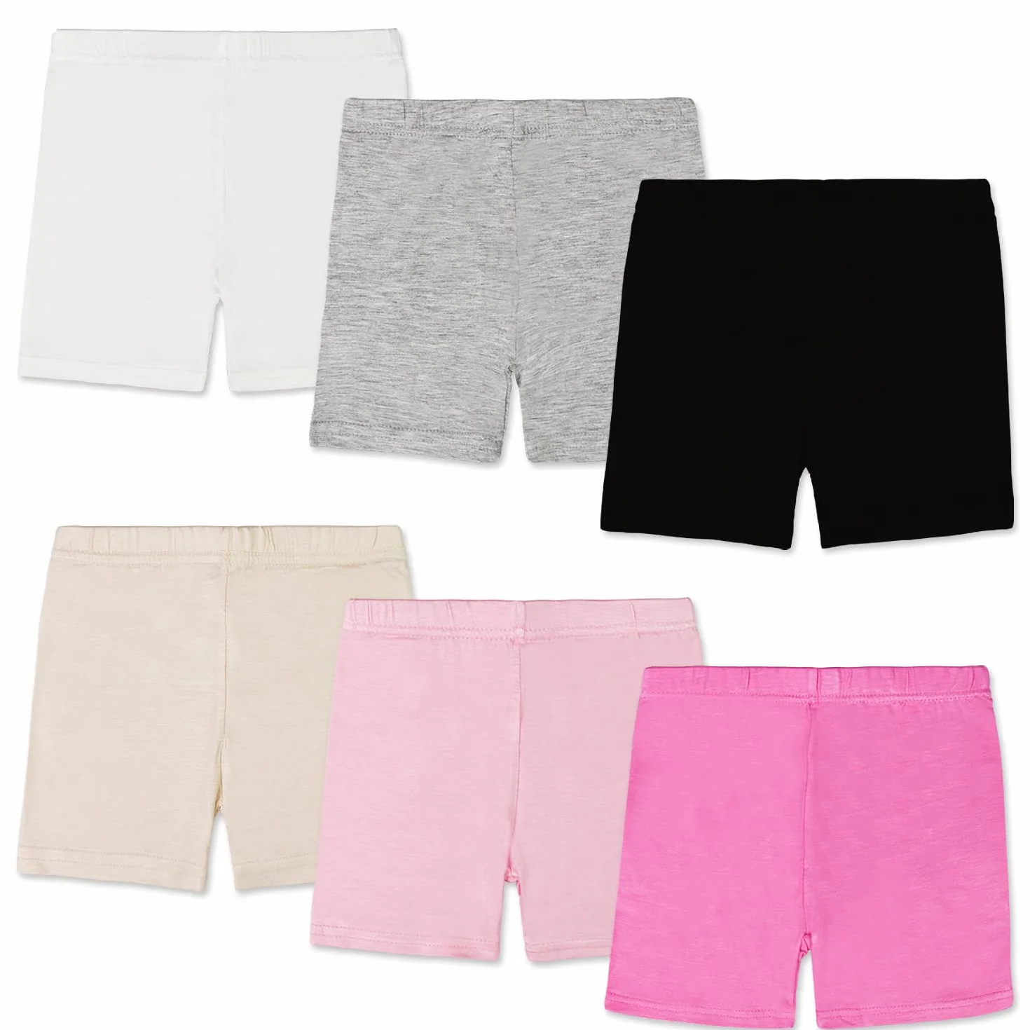 Shorts de cyclisme respirants pour filles 2-10 ans, lot de 6