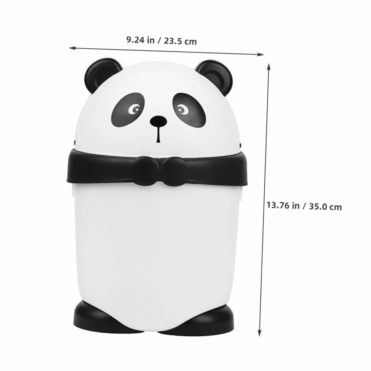 INOOMP Poubelle Mignonne Panda avec Couvercle Rabattable en Pp Cuisine et Salon