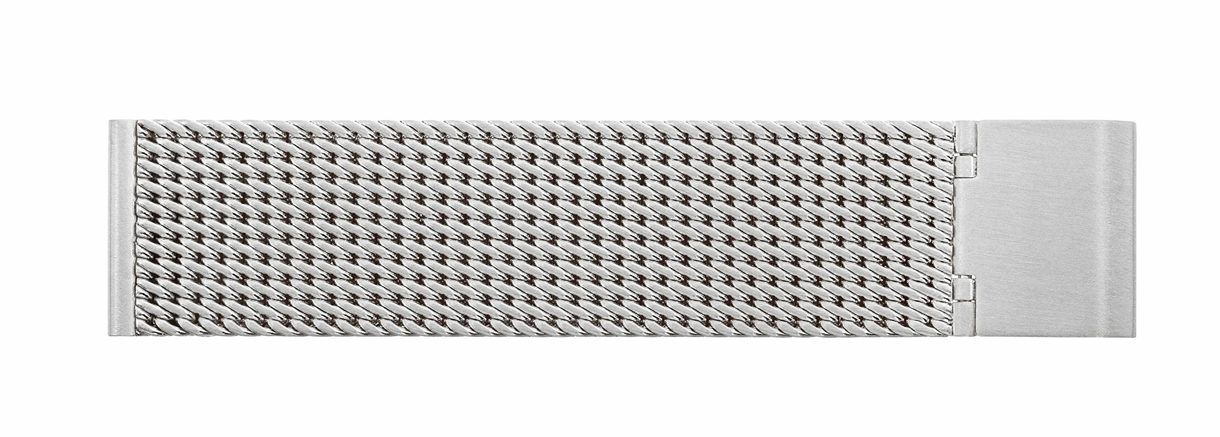 Eichmüller Bracelet montre acier inoxydable Maille milanaise Plaqué or PVD argenté 20mm