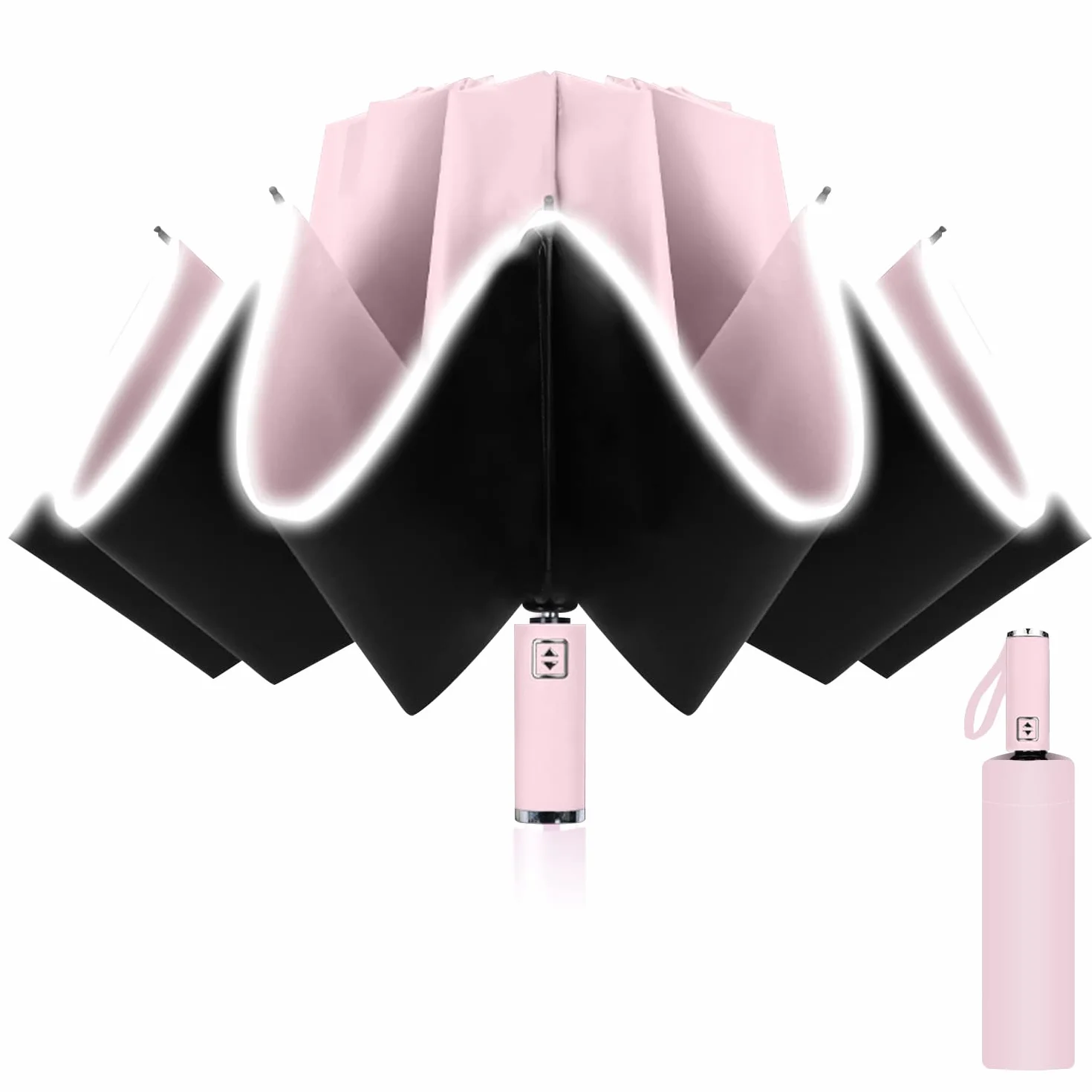 Parapluie inversé pliant automatique 10 baleines anti vent diamètre 105 cm