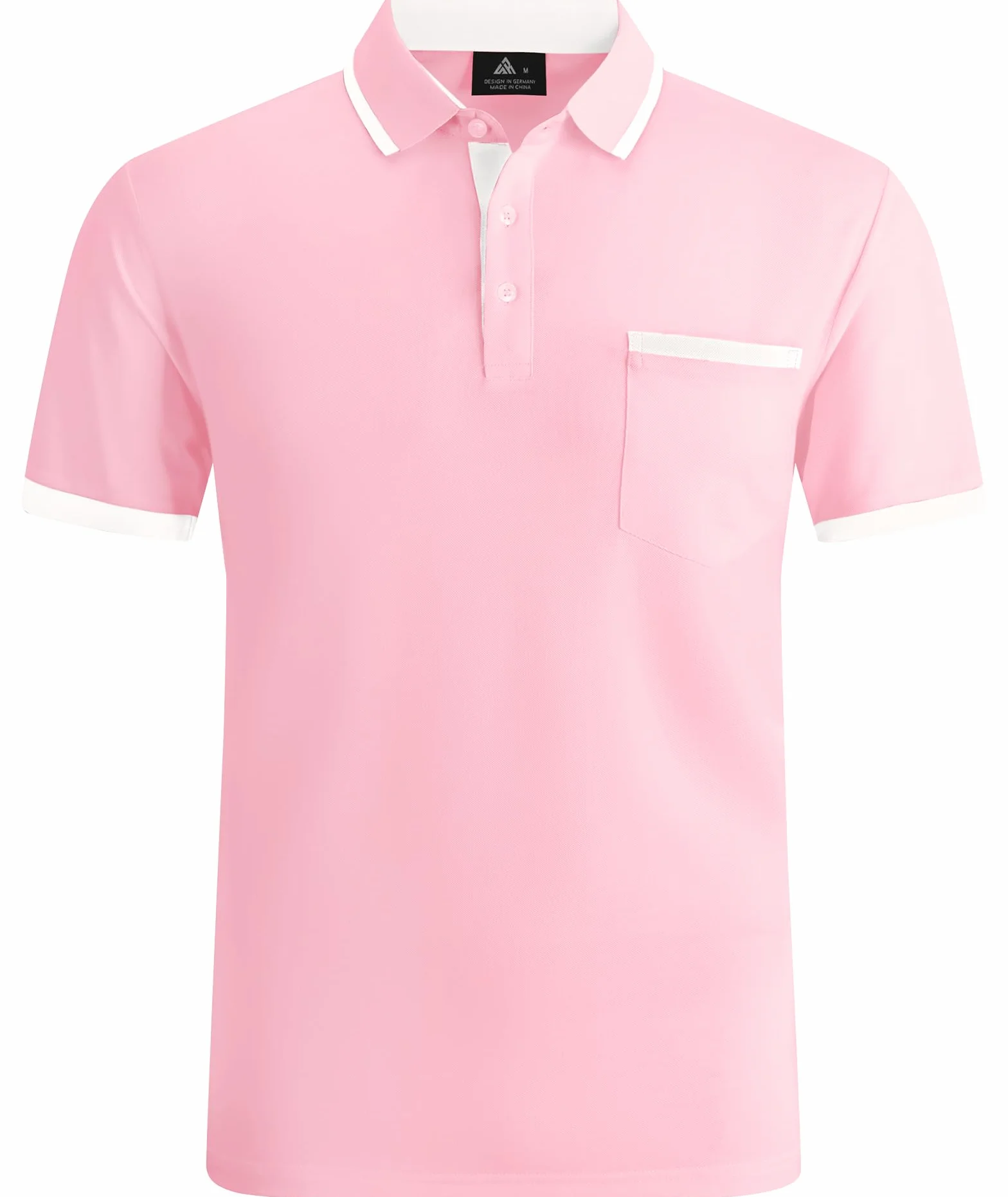 Polos Homme Manches Courtes Sport Tennis Shirt Respirant Fonctionnel avec Poche Chemises Eté Golf Extérieur Slim Fit Polo Hommes Golf Poche Poitrine Regular Fit Tshirt