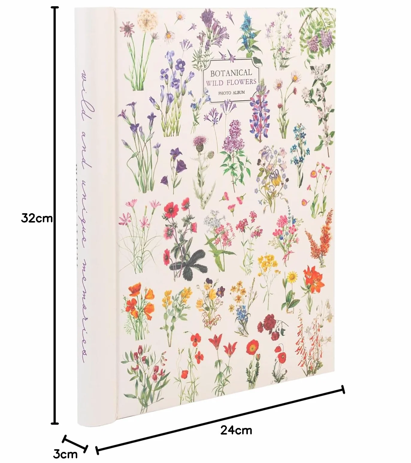 Grupo Erik Album Photo Traditionnel Wild Flowers 24 x 32 cm Pages Adhésives Couverture Rigide 10 x 15 cm