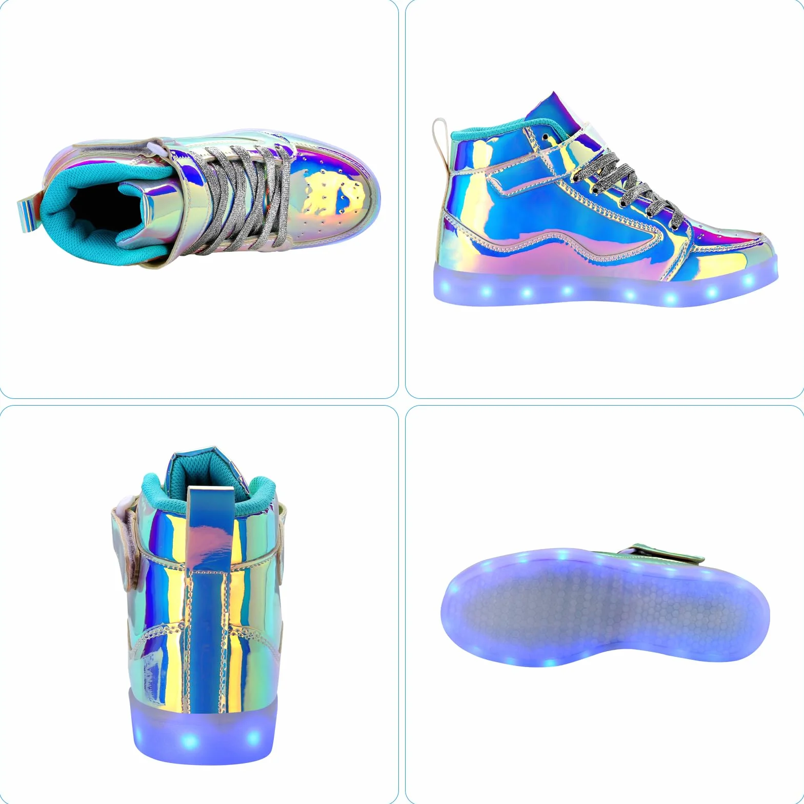 Chaussures lumineuses à LED USB Baskets montantes phosphorescentes homme femme danse fête