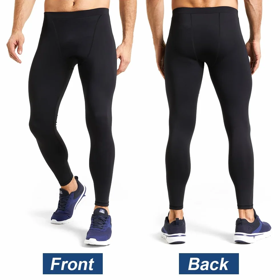 AUYAO Pantalon de Compression Running Homme Legging Collant de Sport Anti-Frottements