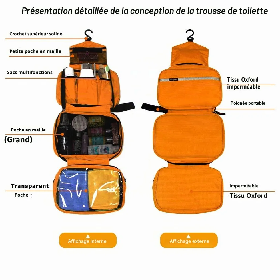 Sac de Toilette Suspendu étanche JIEMEI Pliable Hommes Femmes 2 Paquets
