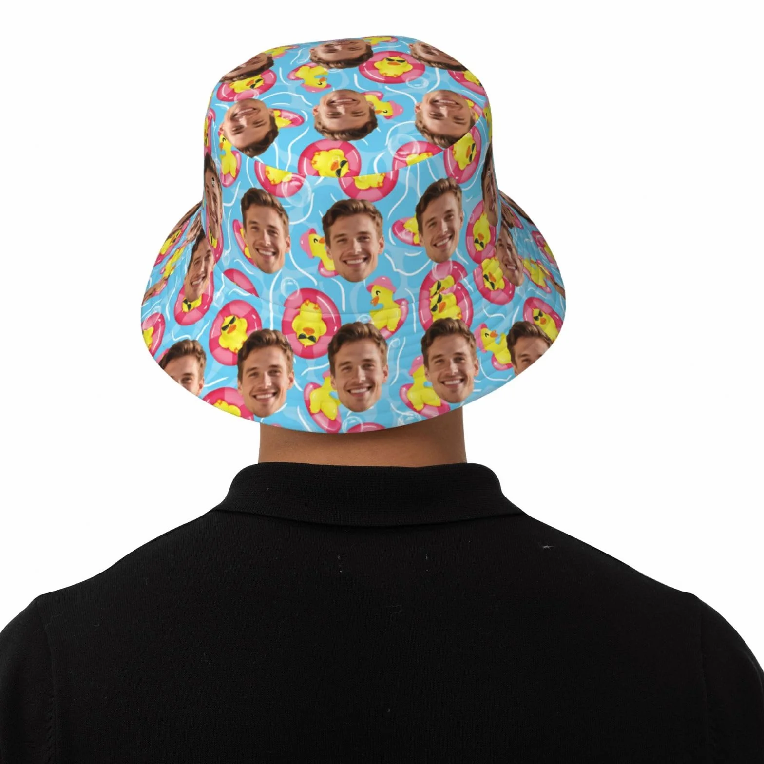 Chapeau Bob Personnalisé Visage Photo pour Femme Été Plage Voyage