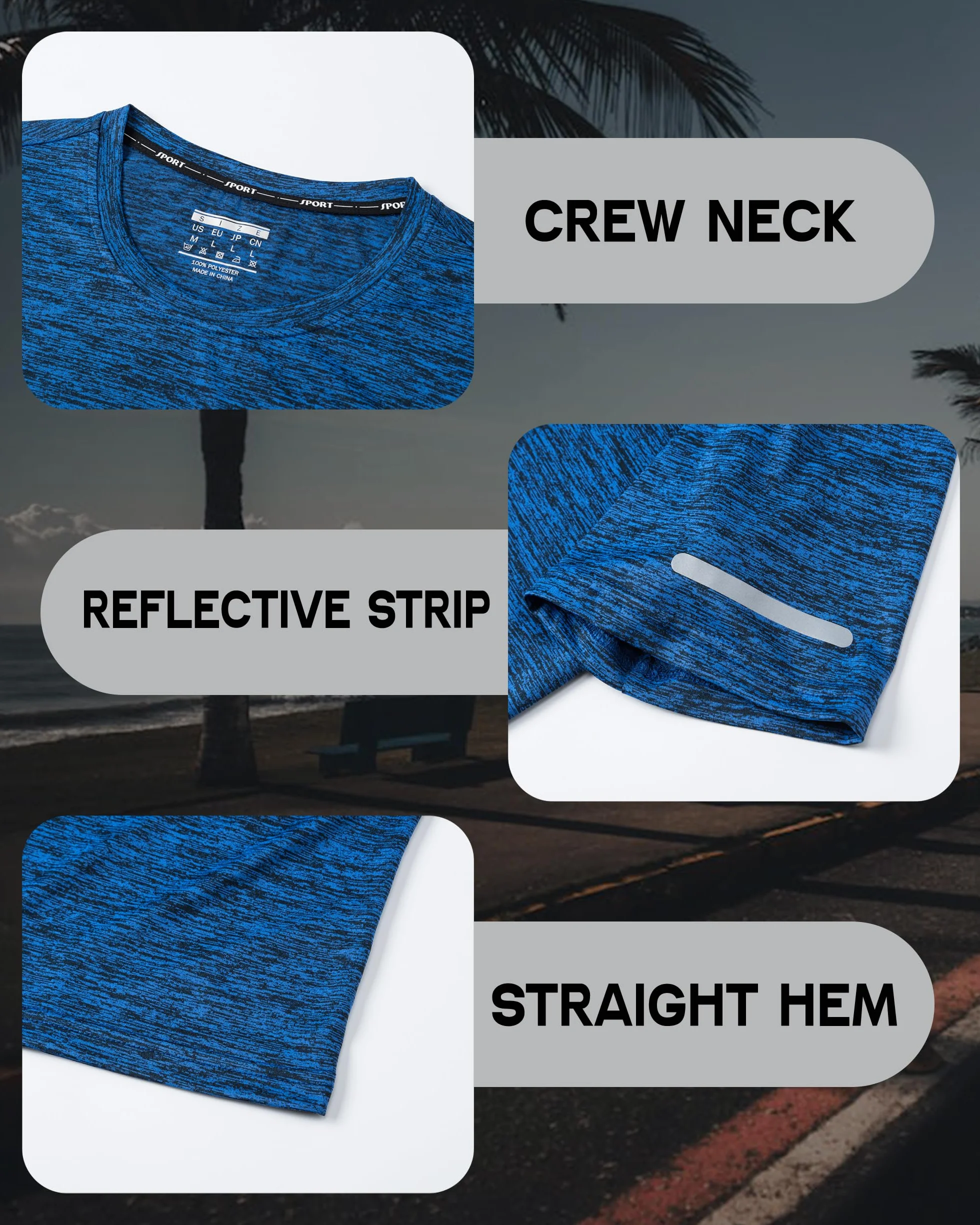 MAGCOMSEN T-Shirt Homme Respirante Séchage Rapide Manches Courtes Fitness Course