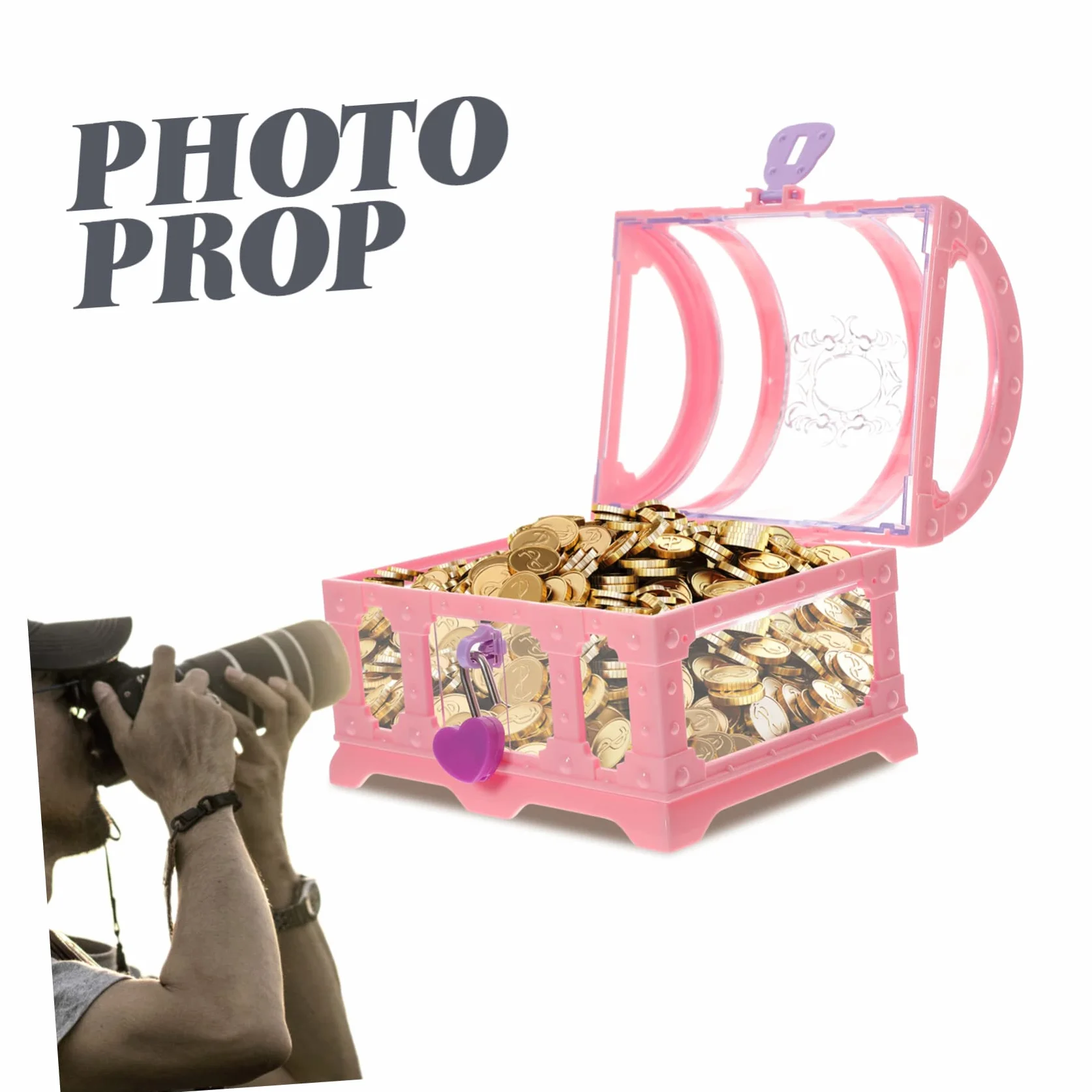 Coffre Trésor Pirate pour Enfants avec Serrure Boîte à Jouets et Bijoux Compacte 5.51 x 4.33 x 4.13 Pouces