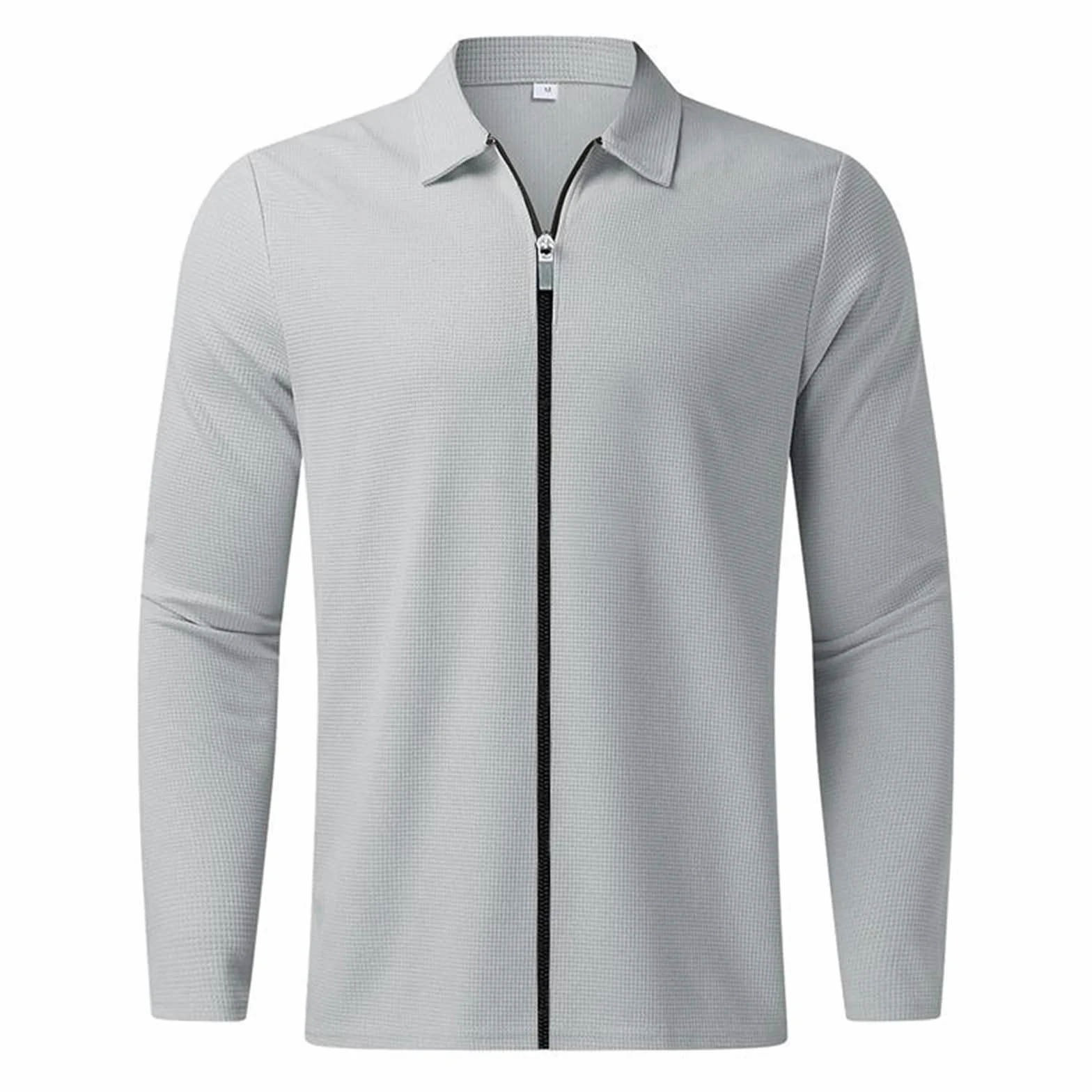 Chemises gaufrées Henley pour homme à manches longues - Veste d'affaires mi-saison