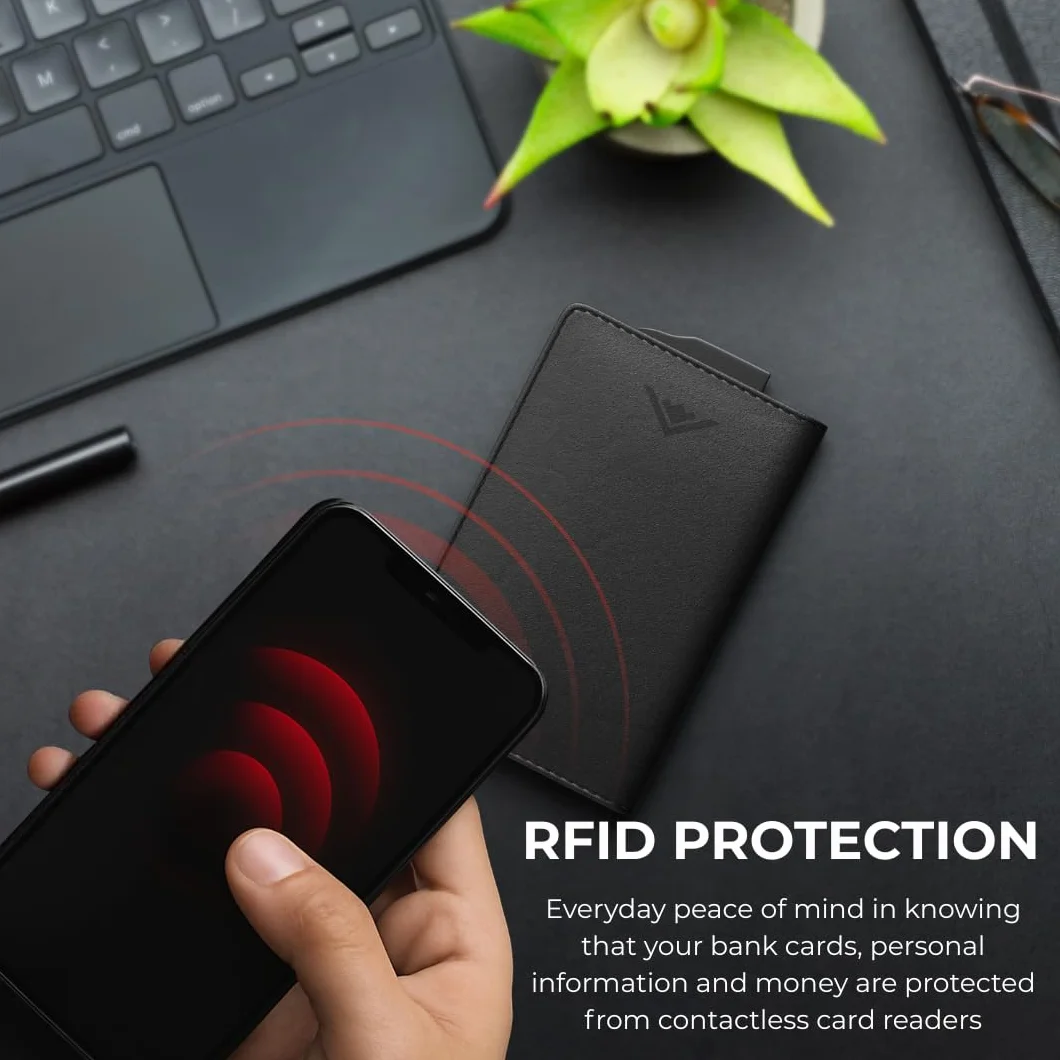 Stealth Wallet Porte-Cartes Pop-up Aluminium léger Blocage RFID NFC avec Boîte-Cadeau