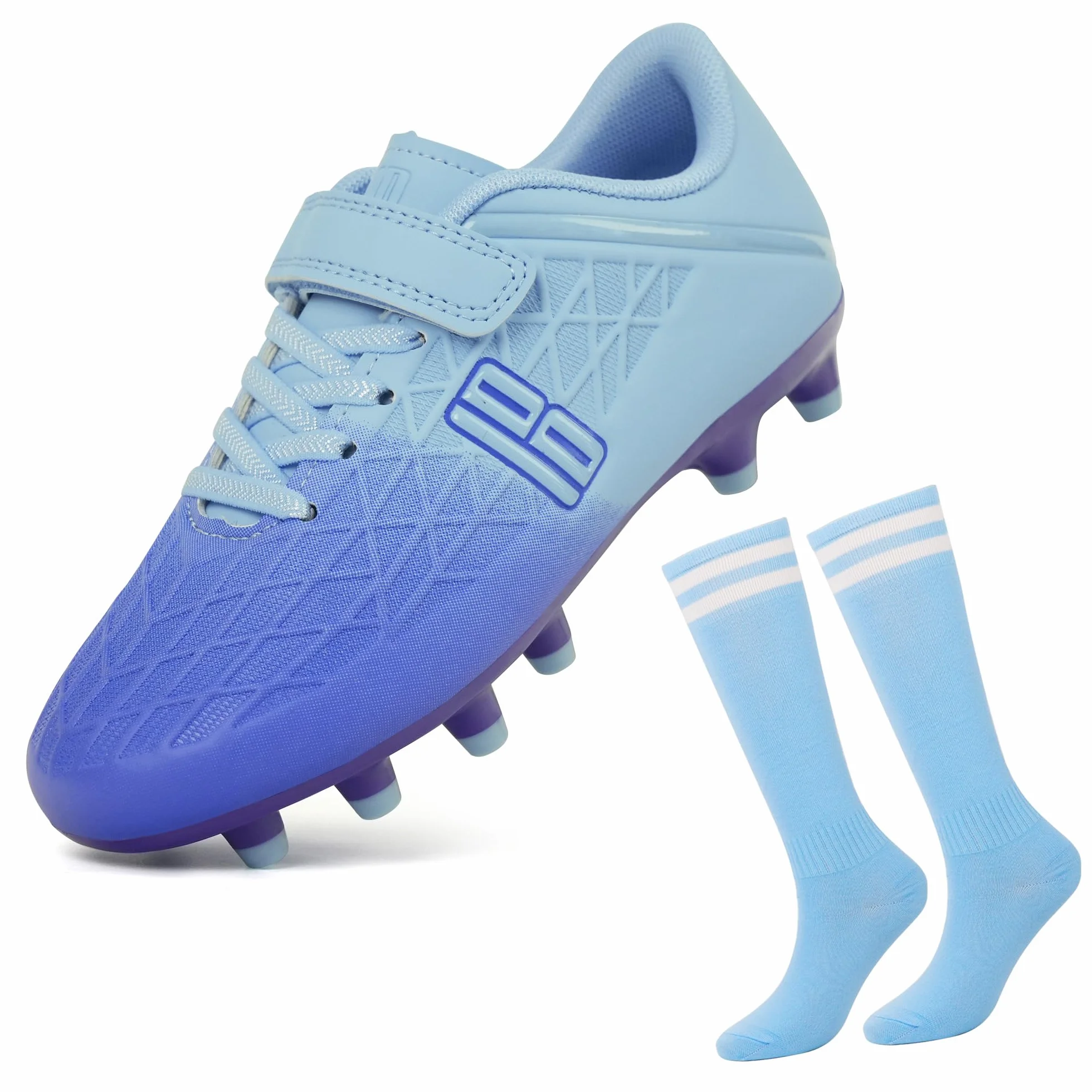 JABASIC Chaussures de Football Enfants Garçons Filles avec Chaussettes