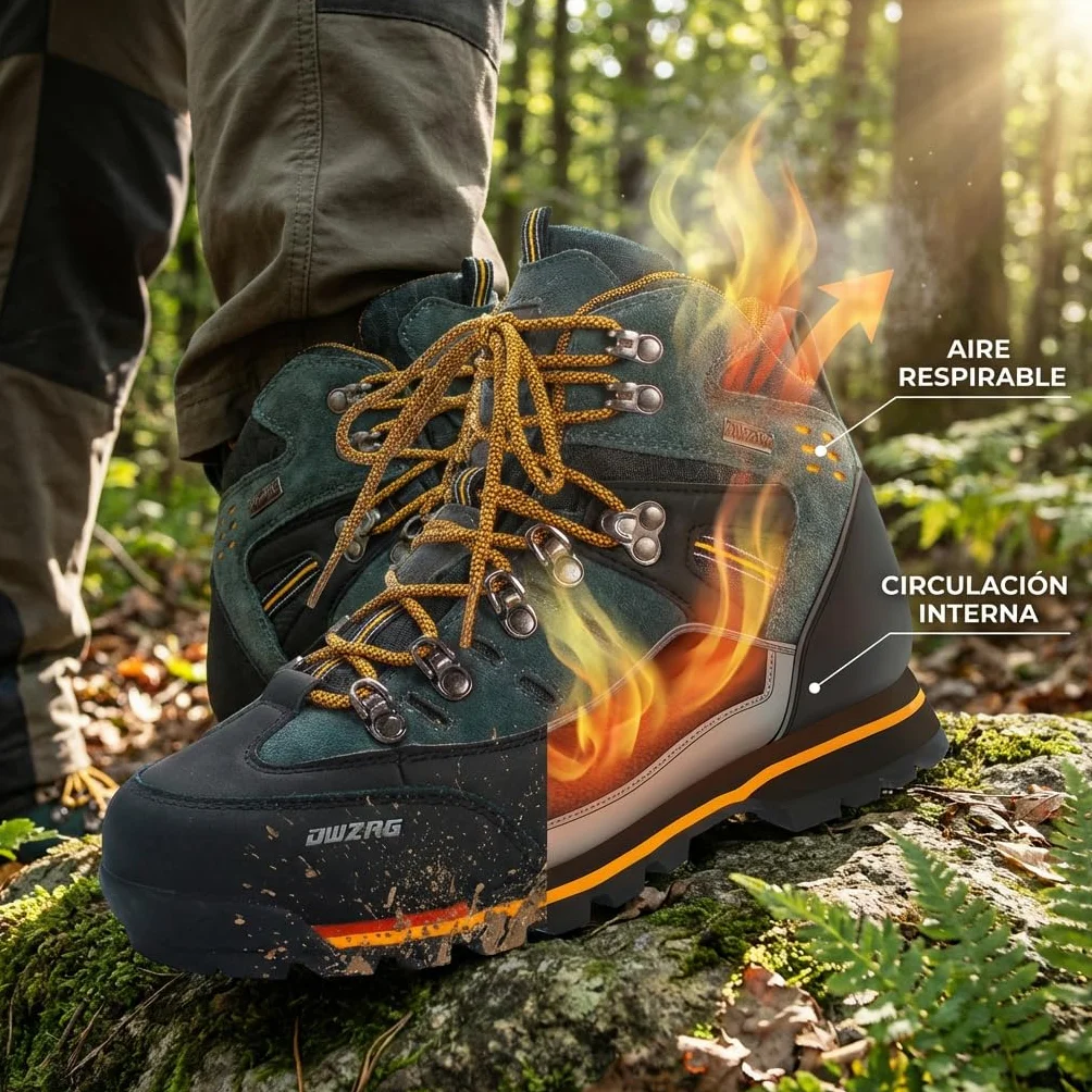 SANANG Bottes de randonnée en cuir pour hommes sport alpinisme