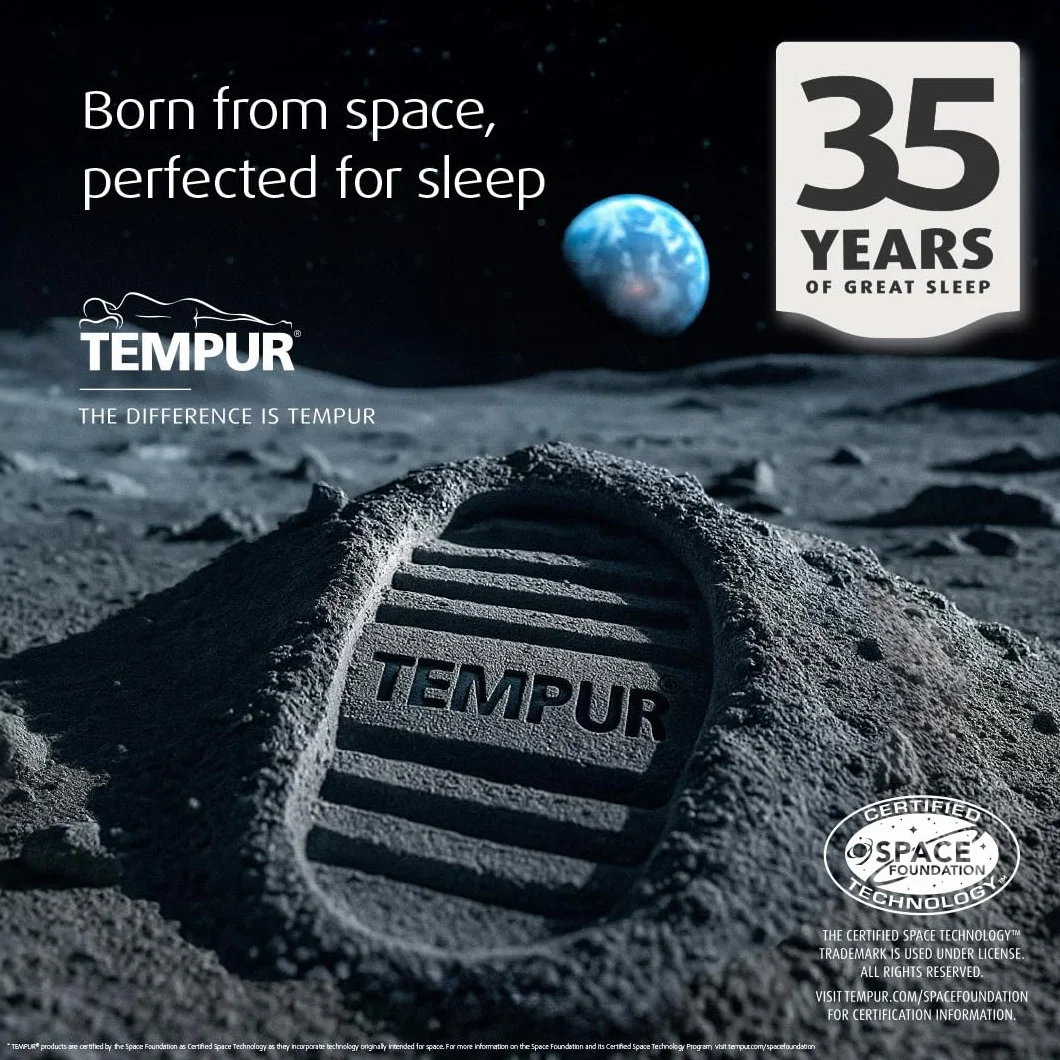 TEMPUR Coussin de Voyage Ergonomique Mémoire de Forme Sac Transport Anthracite 25x31x10/7 cm