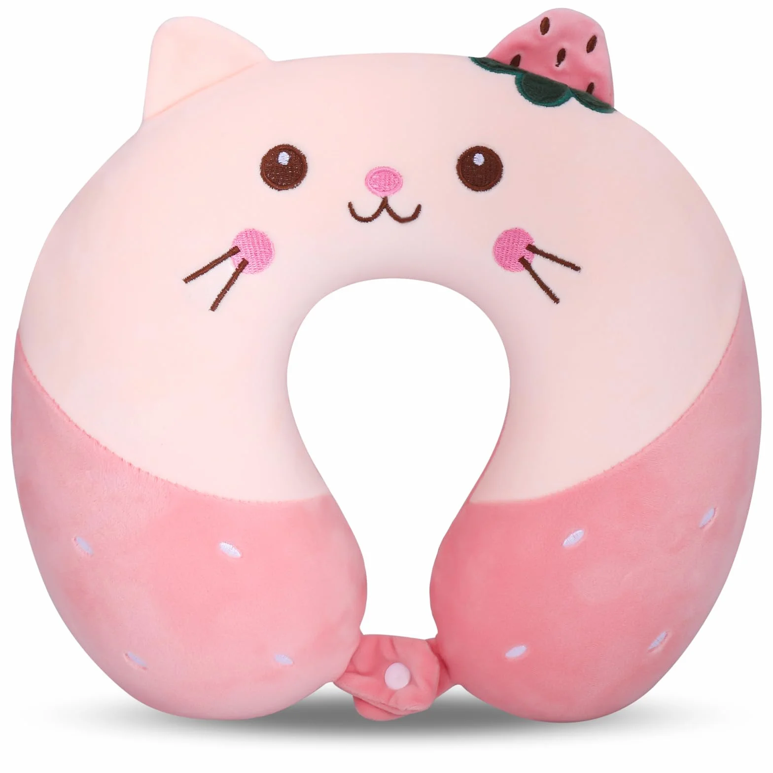 Oreiller de Voyage Enfants Mousse à Mémoire Souple avec Zips Dessin Animé Confortable pour Avion Voiture Camping