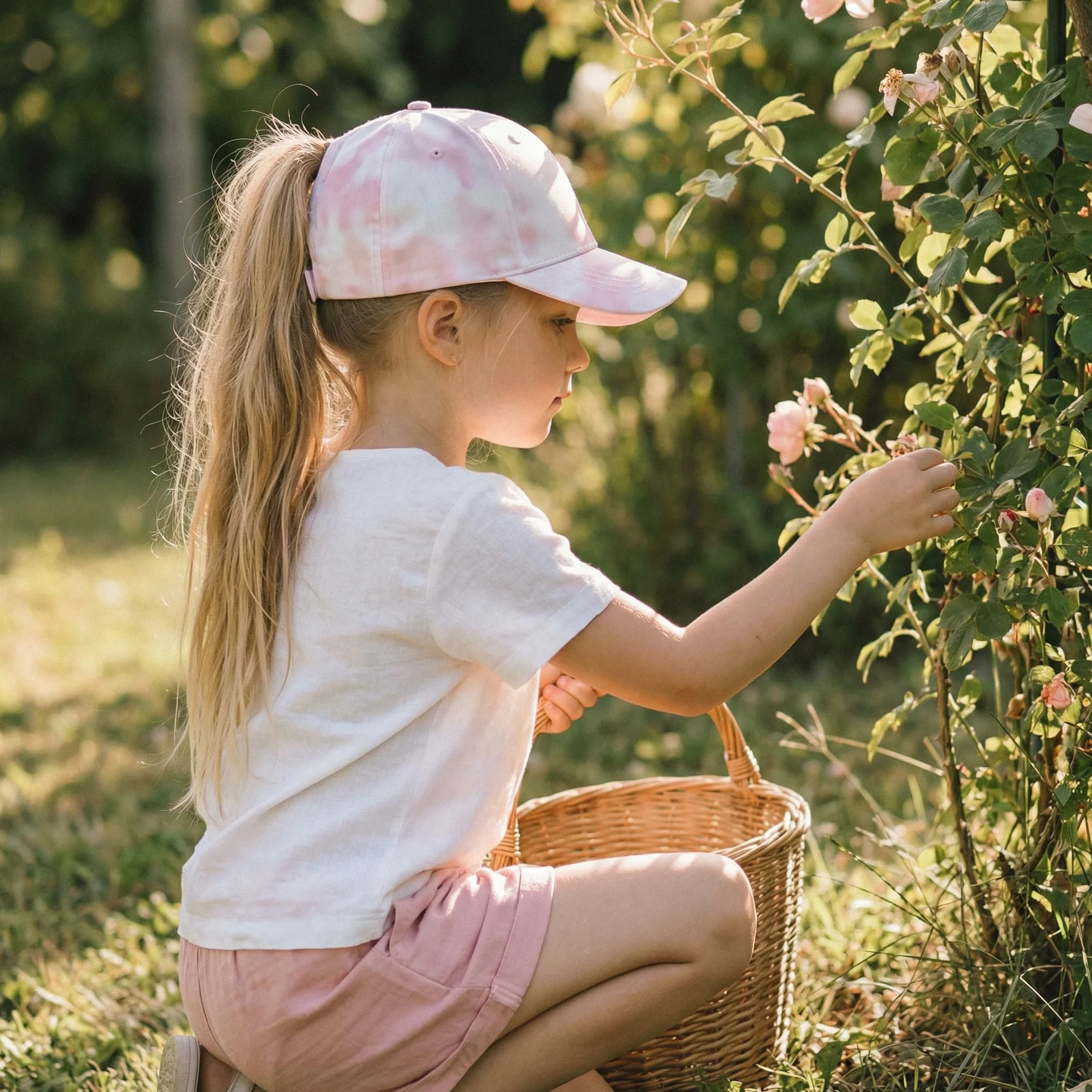 YAMEE Casquette de Baseball Fille Réglable Chapeau Soleil Queue de Cheval Doux Confortable Enfant Lumière Respirante Anti-Soleil Sport Extérieur Été