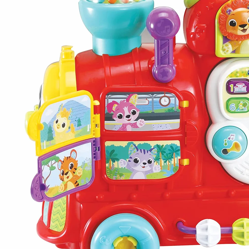 VTech Maxiloco Mon Trotti Train 7 en 1 Trotteur Pousseur Bébé Porteur Évolutif Tableau d'Éveil Interactif Détachable Blocs de Construction Alphabet Cadeau Bébé Dès 1 an