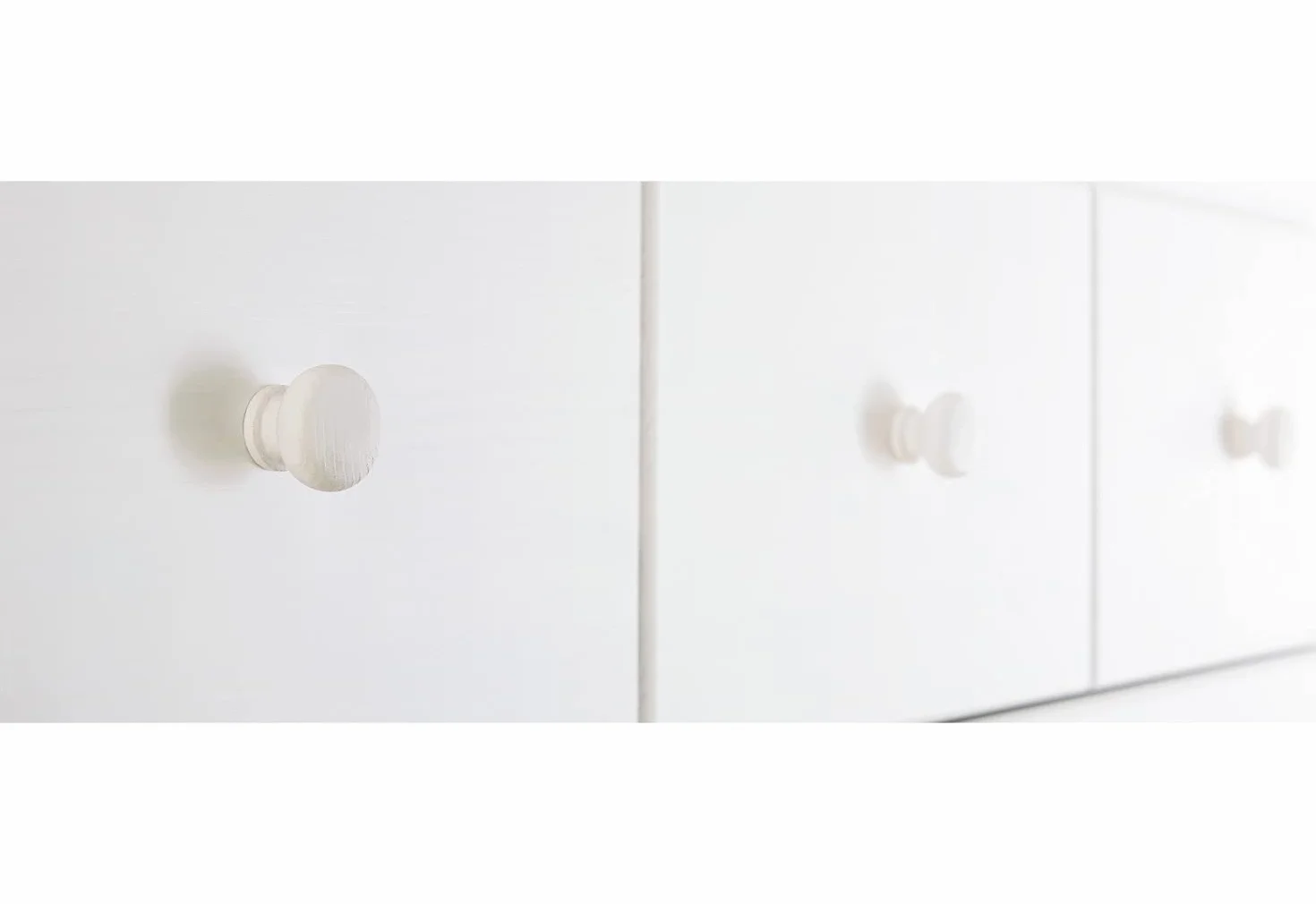 PINOLINO Grande armoire romantique en pin massif 126 x 64 x 190 cm lasuré blanc