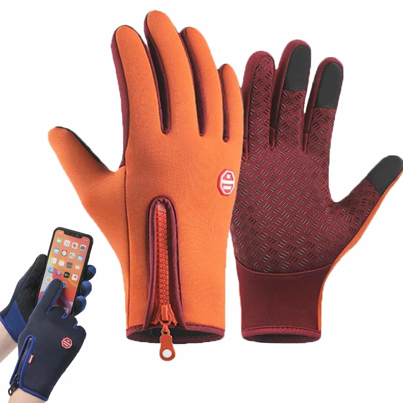 YUNFAN Winter Gloves Thermal Touch Screen Windproof Waterproof Cycling Mittens Outdoor Non-Slip Glove for Driving Hiking