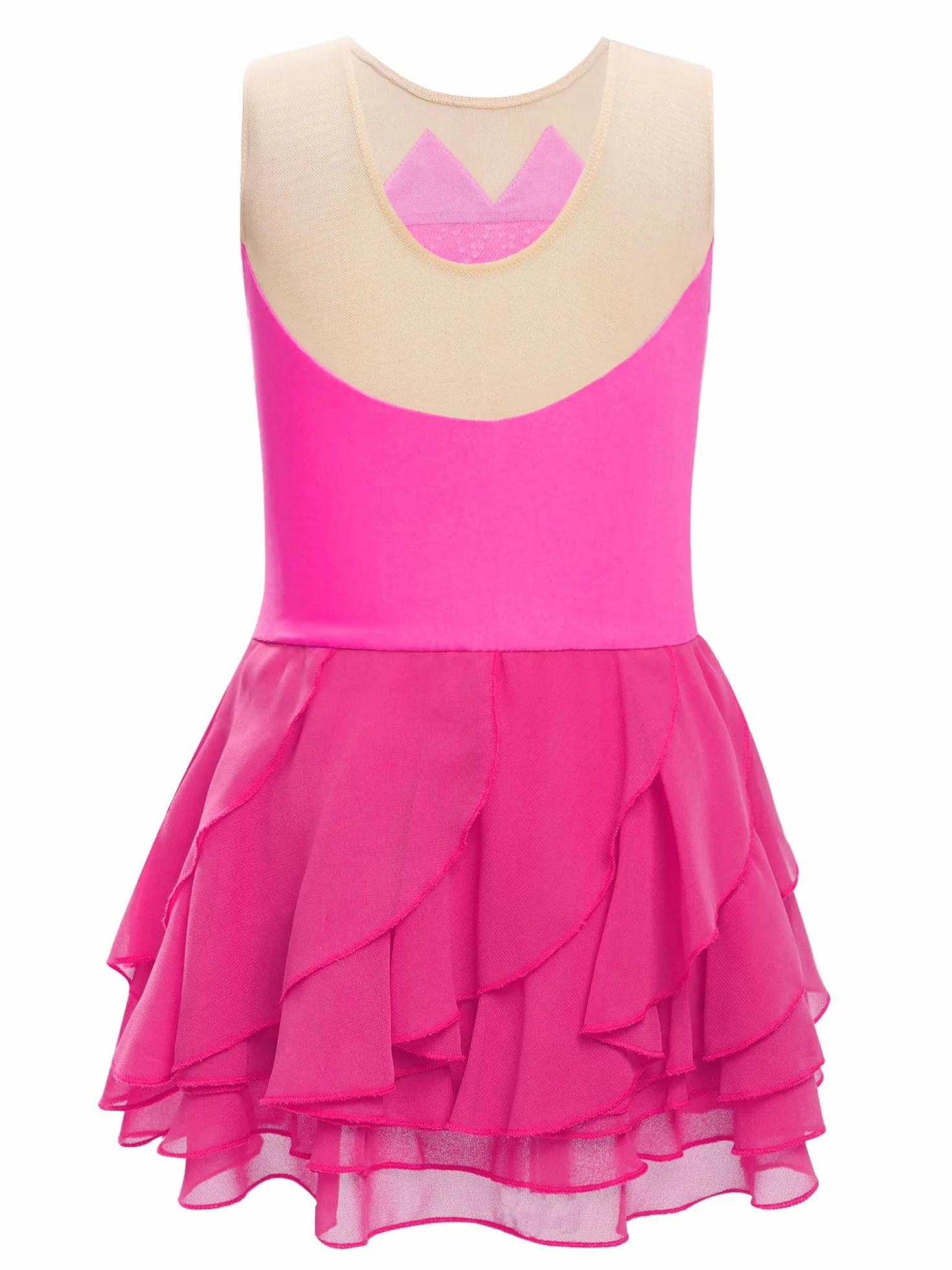 Sxiwei Robe Patinage Artistique sans Manches Strass Justaucorps Gymnastique Danse Spectacle Tenue Compétition