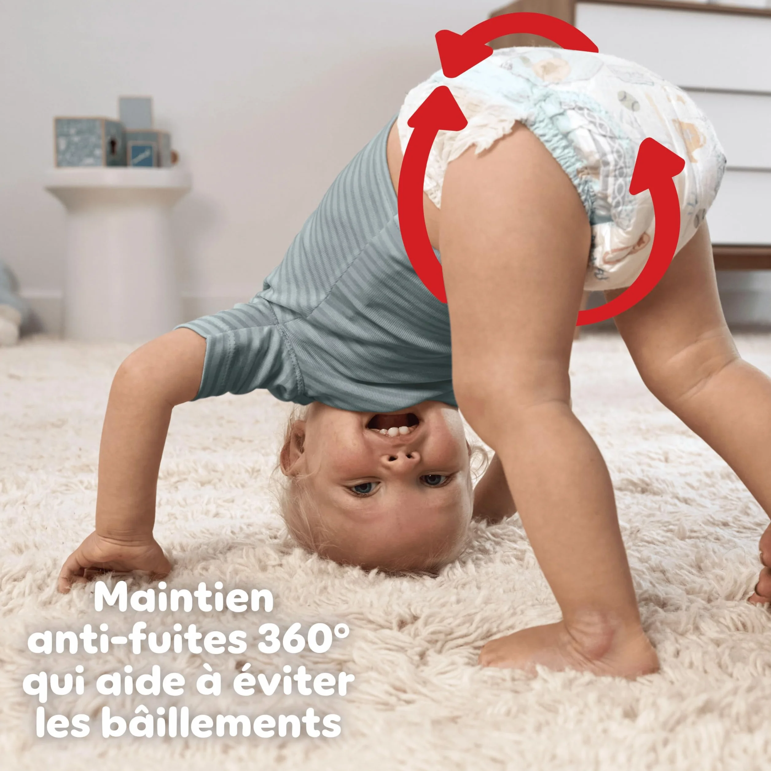 Pampers Baby Dry Pants Taille 8, 58 Couches-Culottes, 17kg+, Maintien 360°
