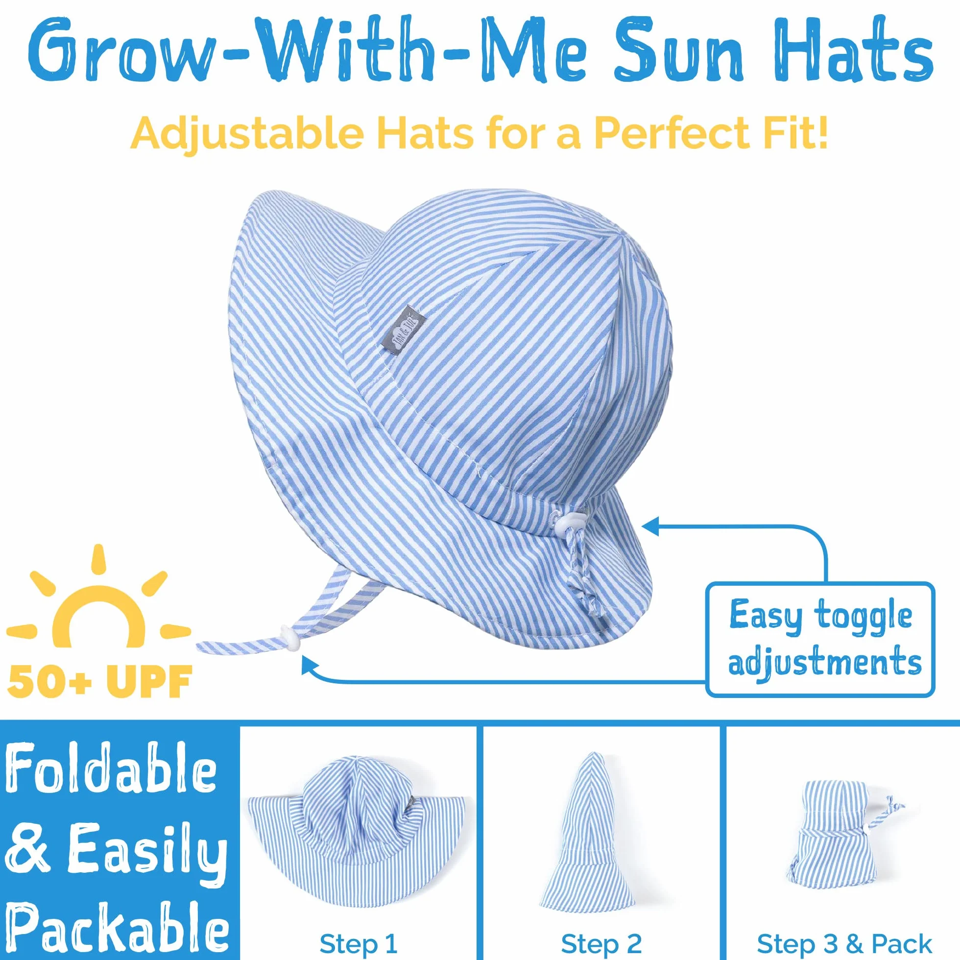 Jan & Jul Chapeau de Soleil en Coton pour Filles avec Protection UV Pliable