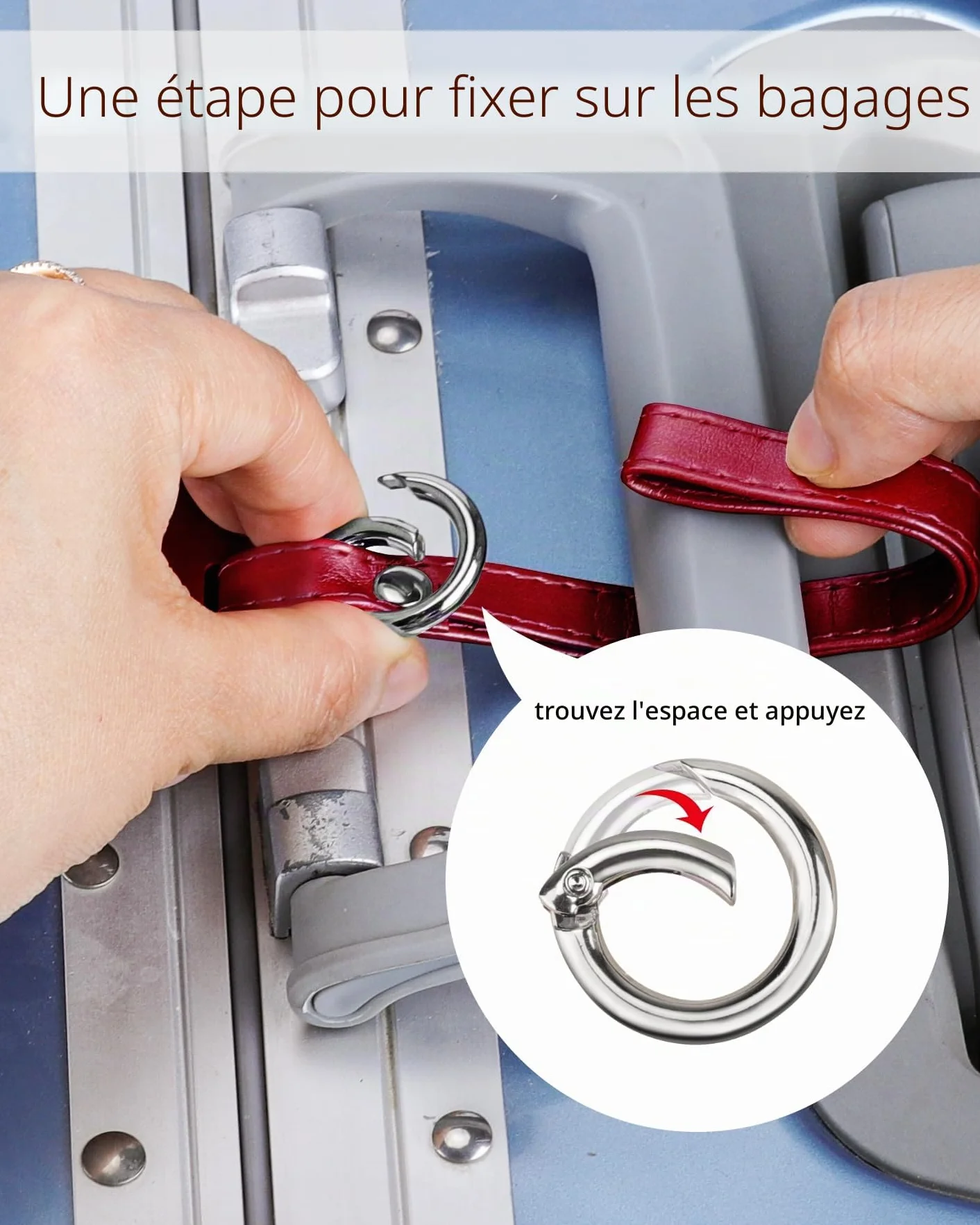 Teskyer 3 Pièces Etiquette Valise Cuir PU Voyage Avion Identification Protection Vie Privée