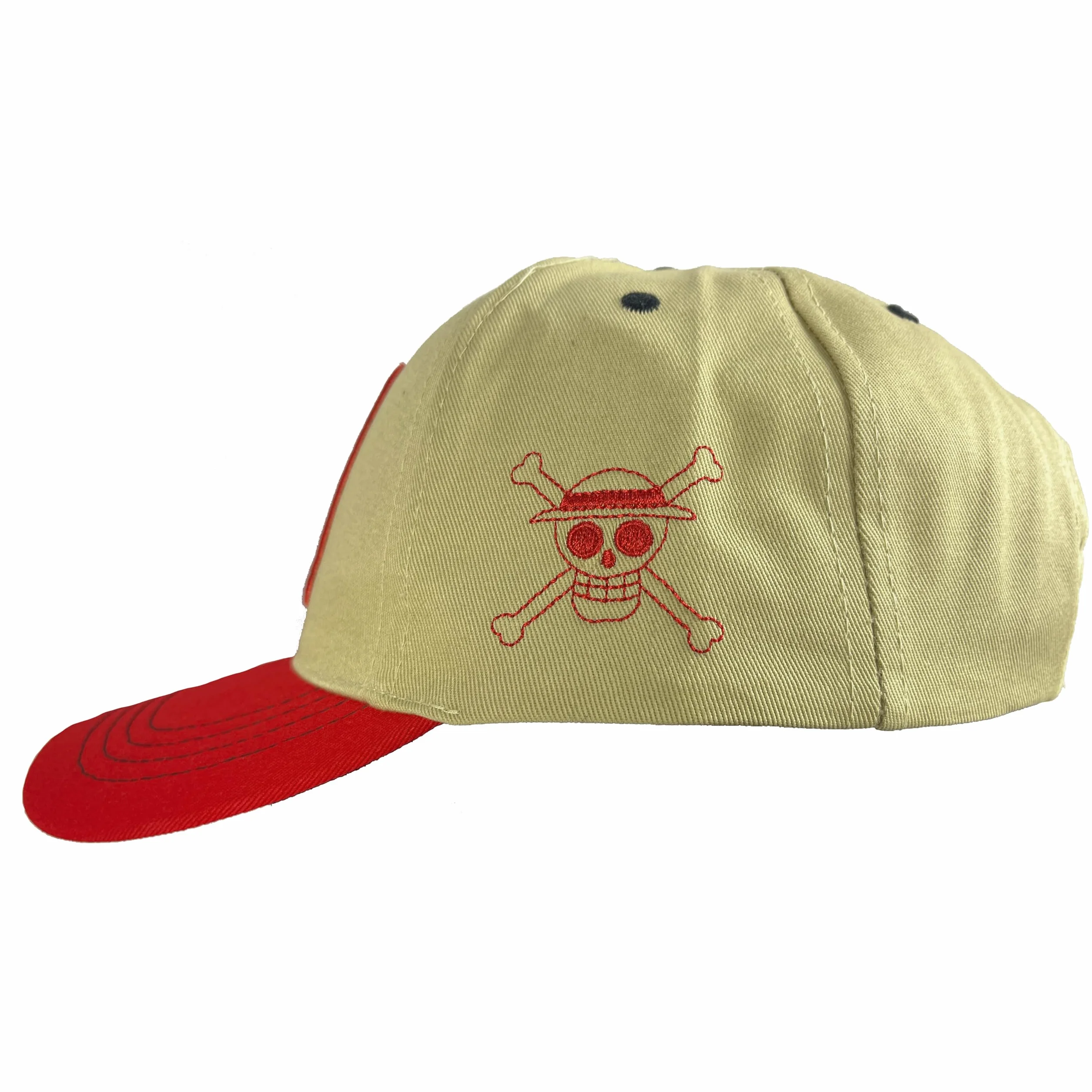 One Piece Casquette de Baseball Beige Rouge Taille Unique