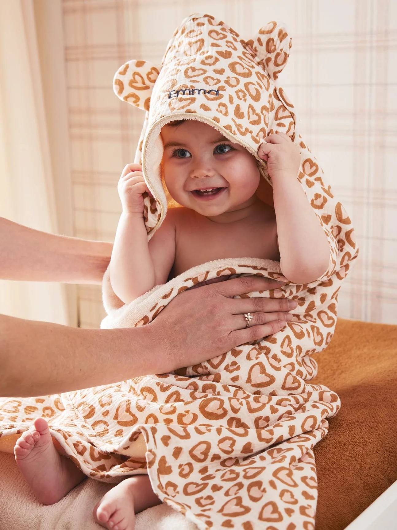 VERTBAUDET Cape de bain gaze de coton LOVELY LÉO