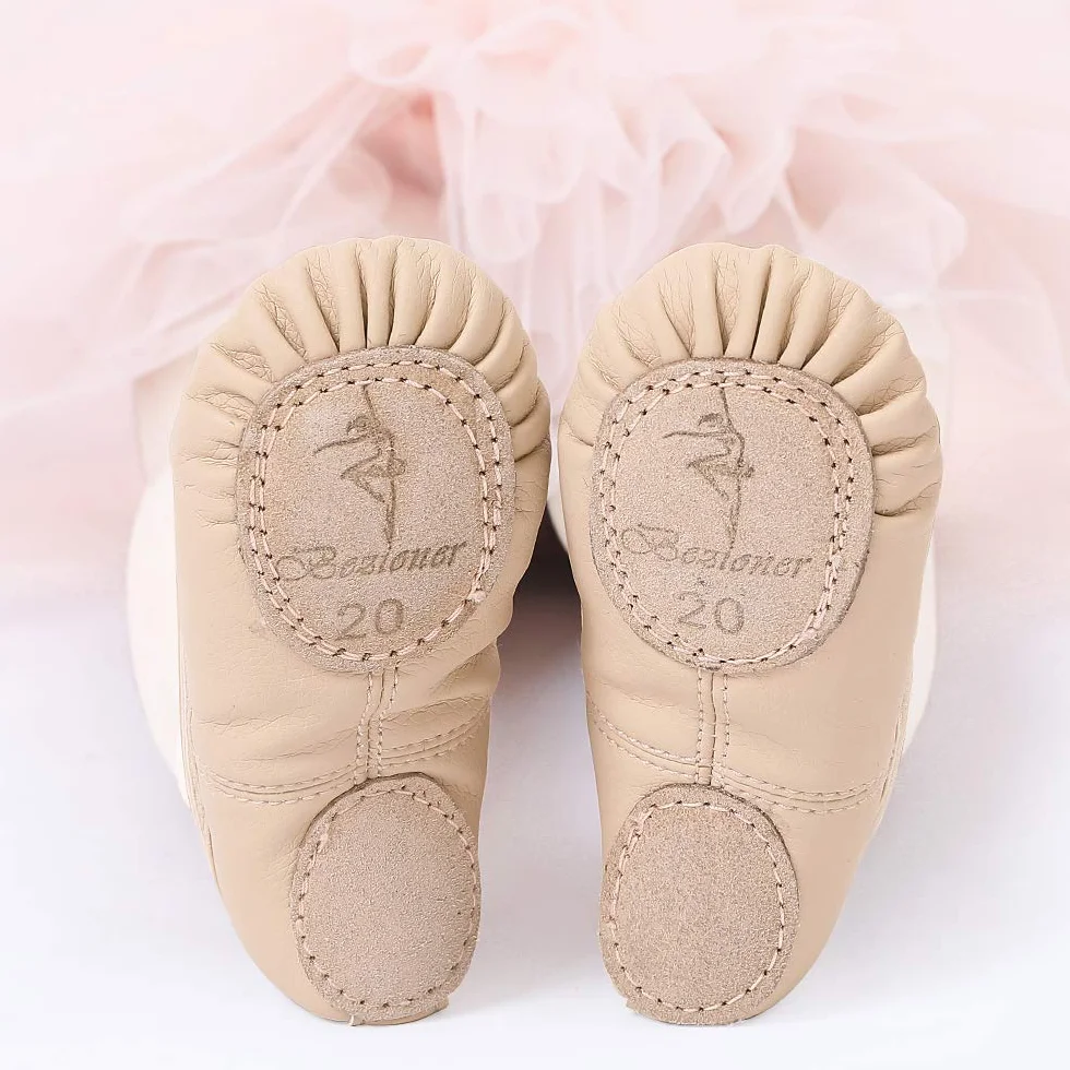 Chaussures de Danse Classique Cuir Demi Pointe Ballerine pour Enfants et Femme