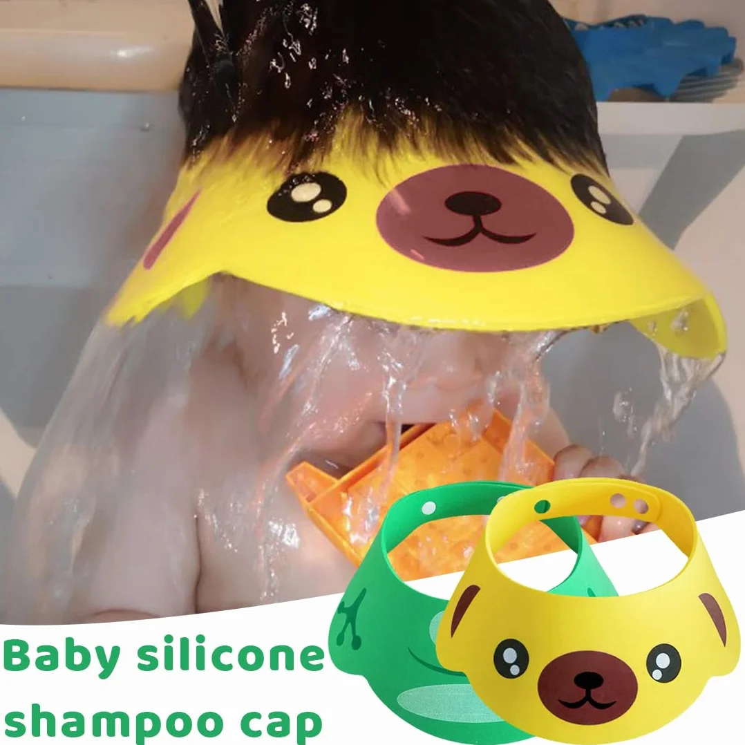 NJCXOLA Chapeau Douche Bébé 2pcs Bonnet de Douche Protection Bain Bébé Visière