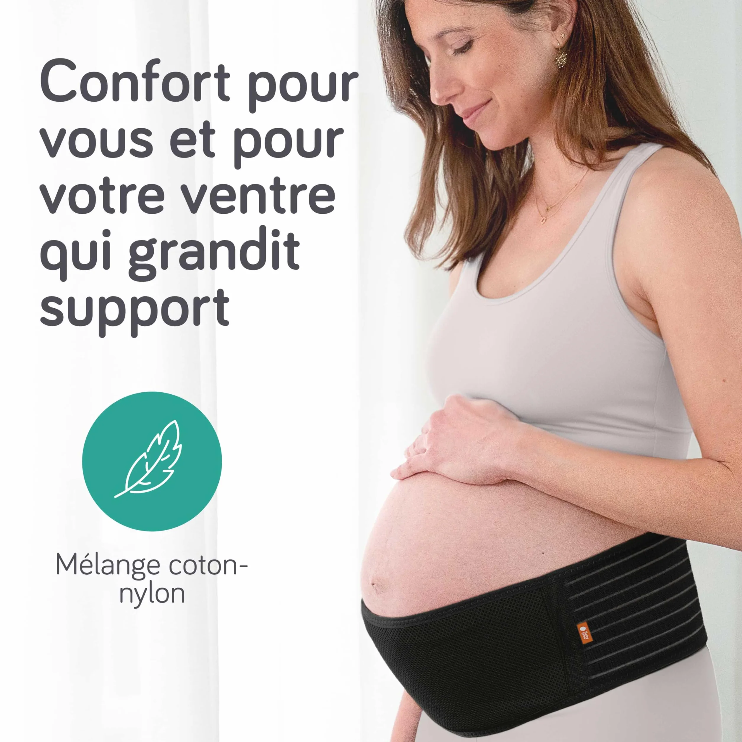 Baby Uma Ceinture de Grossesse Femme Enceinte, Légère & Respirante, Bandeau de Maintien Ajustable avec Velcro, Soutien Abdominal Confortable (2XL)