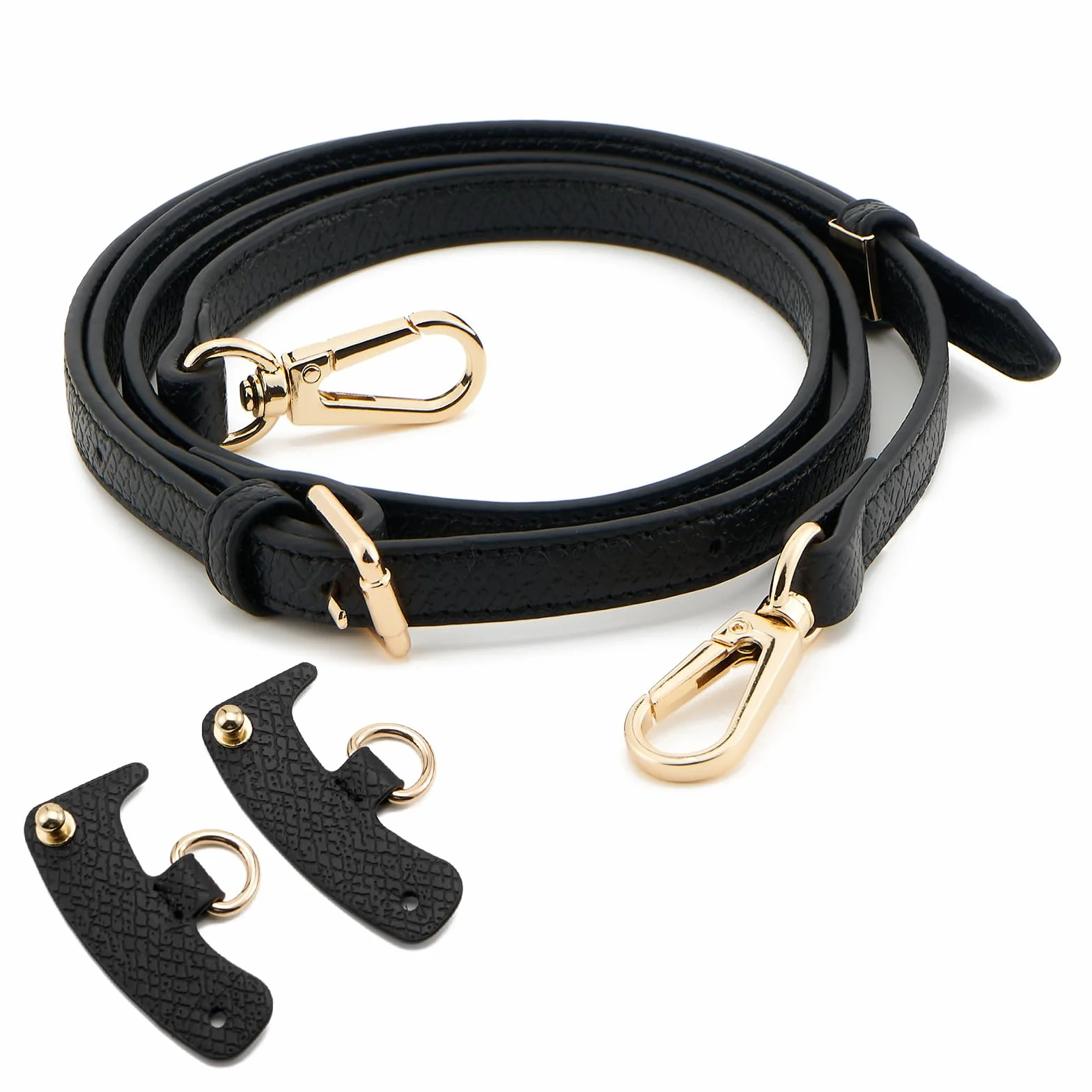 Sangle de Sac à Main en Cuir, Sangle de Remplacement Réglable pour Sac Longchamp (Noir)