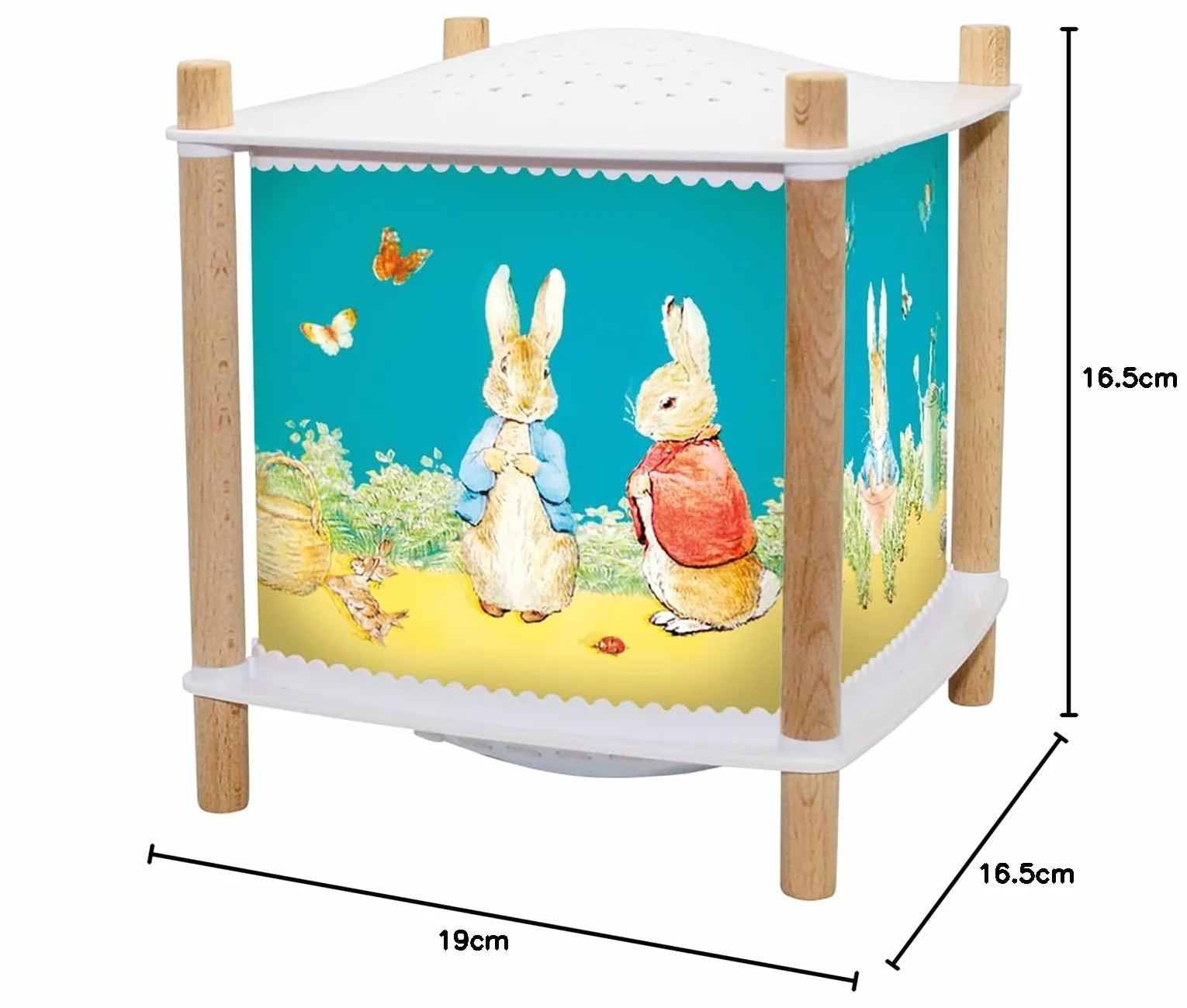 Trousselier Peter Rabbit Veilleuse Bébé Musicale Lumineuse Lanterne ReVOLUTION 2.0 Cadeau Naissance Rechargeable USB Projecteur Ciel Etoilé Détecteur de Pleurs