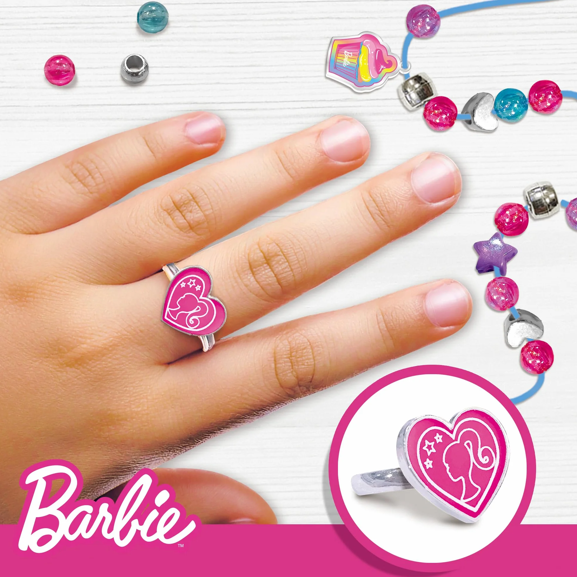 Lisciani Barbie Coffret Bijoux We Dream Together Boîte à Bijoux à Créer pour Enfants Dès 5 Ans Kit Perles et Breloques