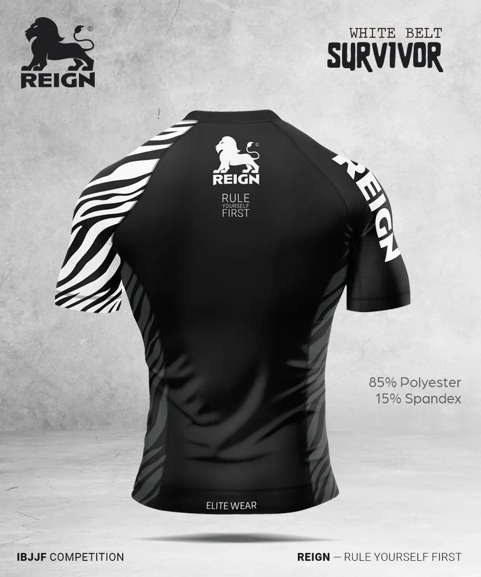 REIGN Rashguard MMA BJJ Homme Ceinture Blanche