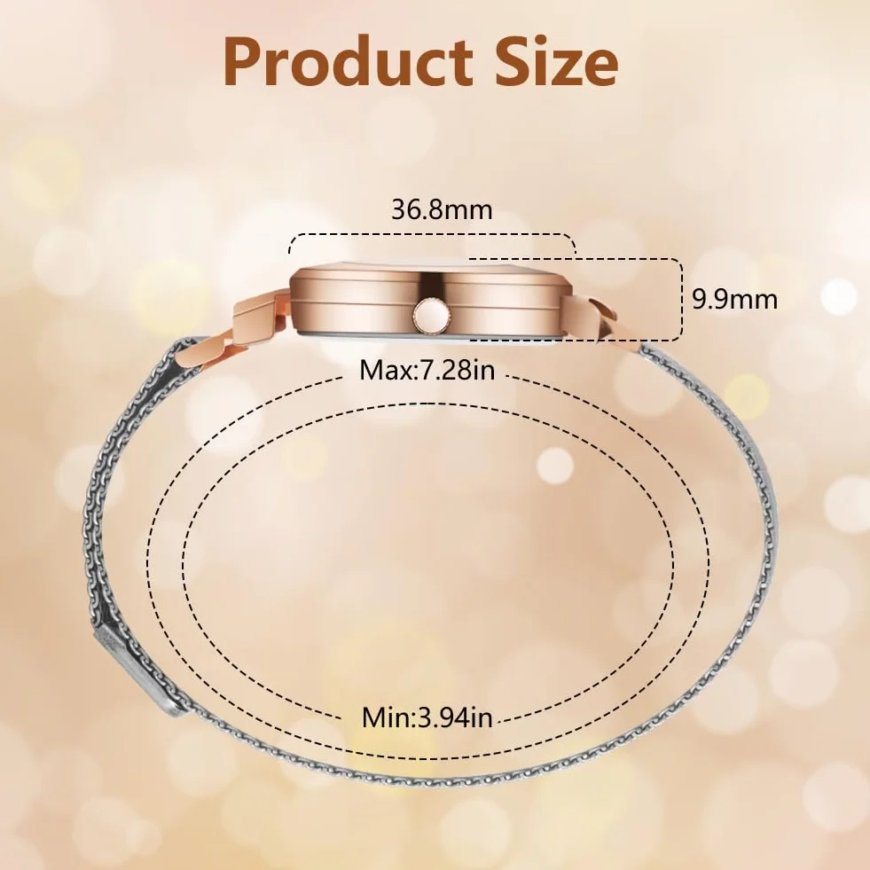 OFFCUP Montre Femme Analogique Quartz Bracelet Acier Inoxydable Mince Poignet Élégant Minimaliste