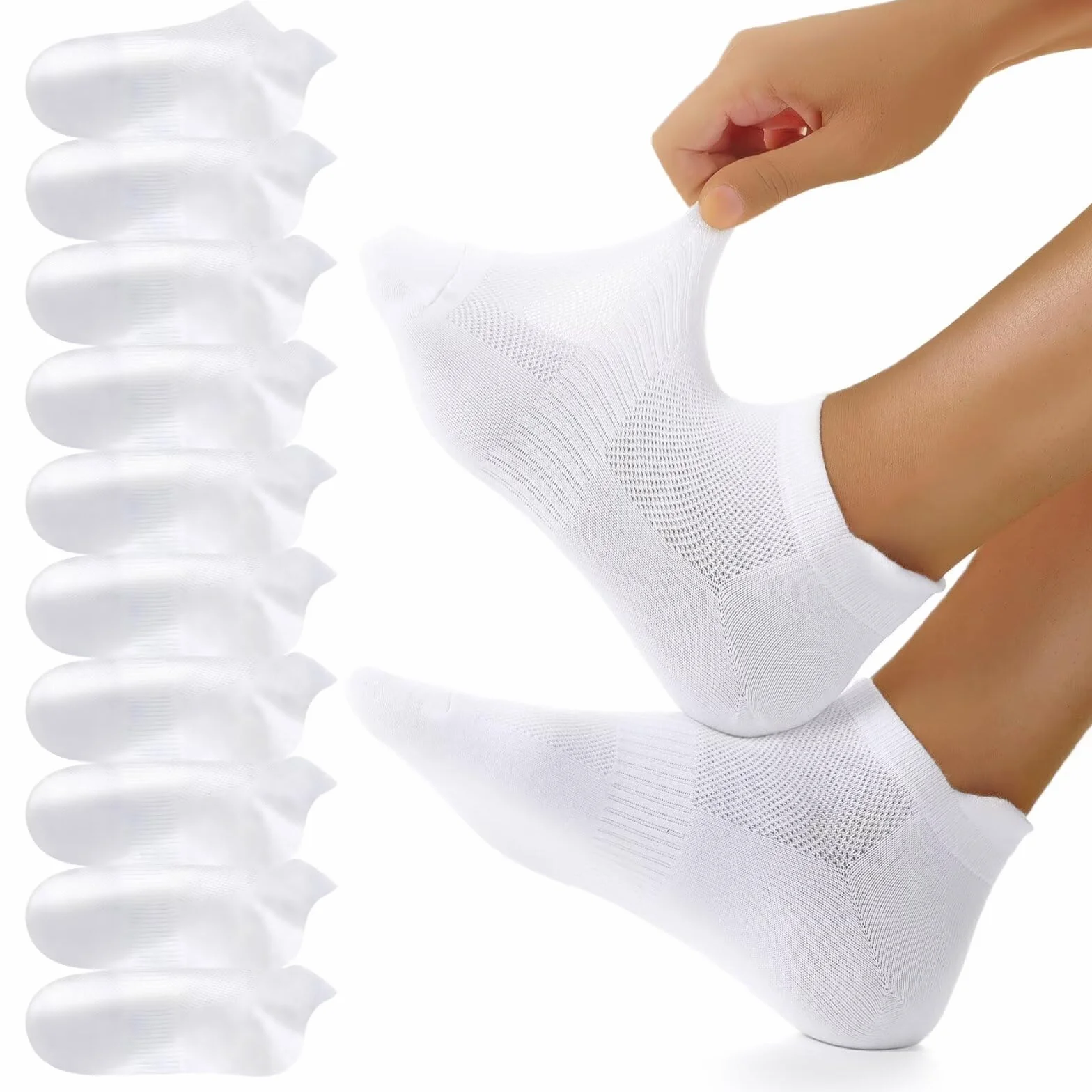 Chaussettes Basses Homme Femme Coton Courtes Sport Respirant Antiderapante Socquettes 10 Paires