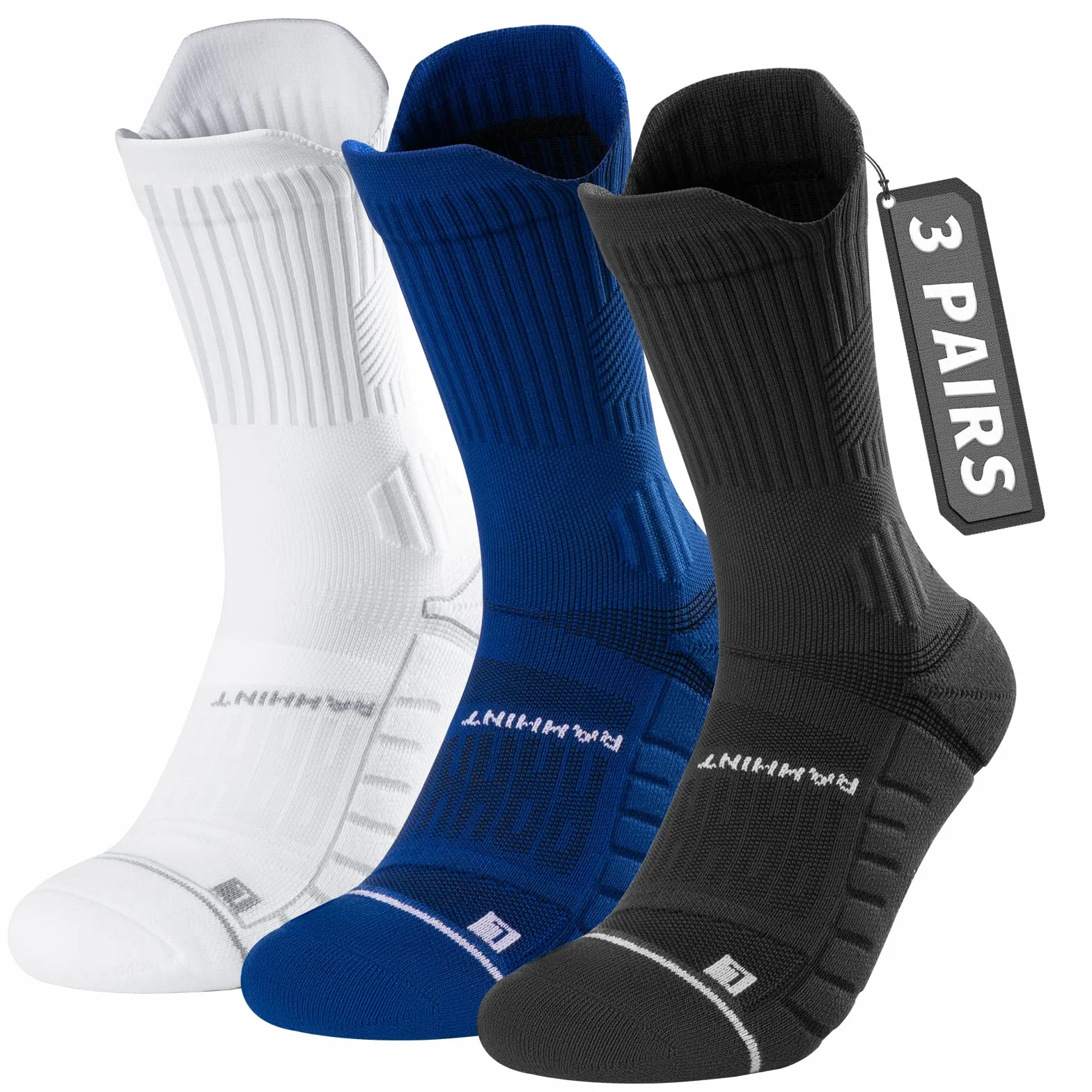 Chaussettes Compression Running Homme Coolmax Anti-Ampoules 3 Paires Taille 35-51