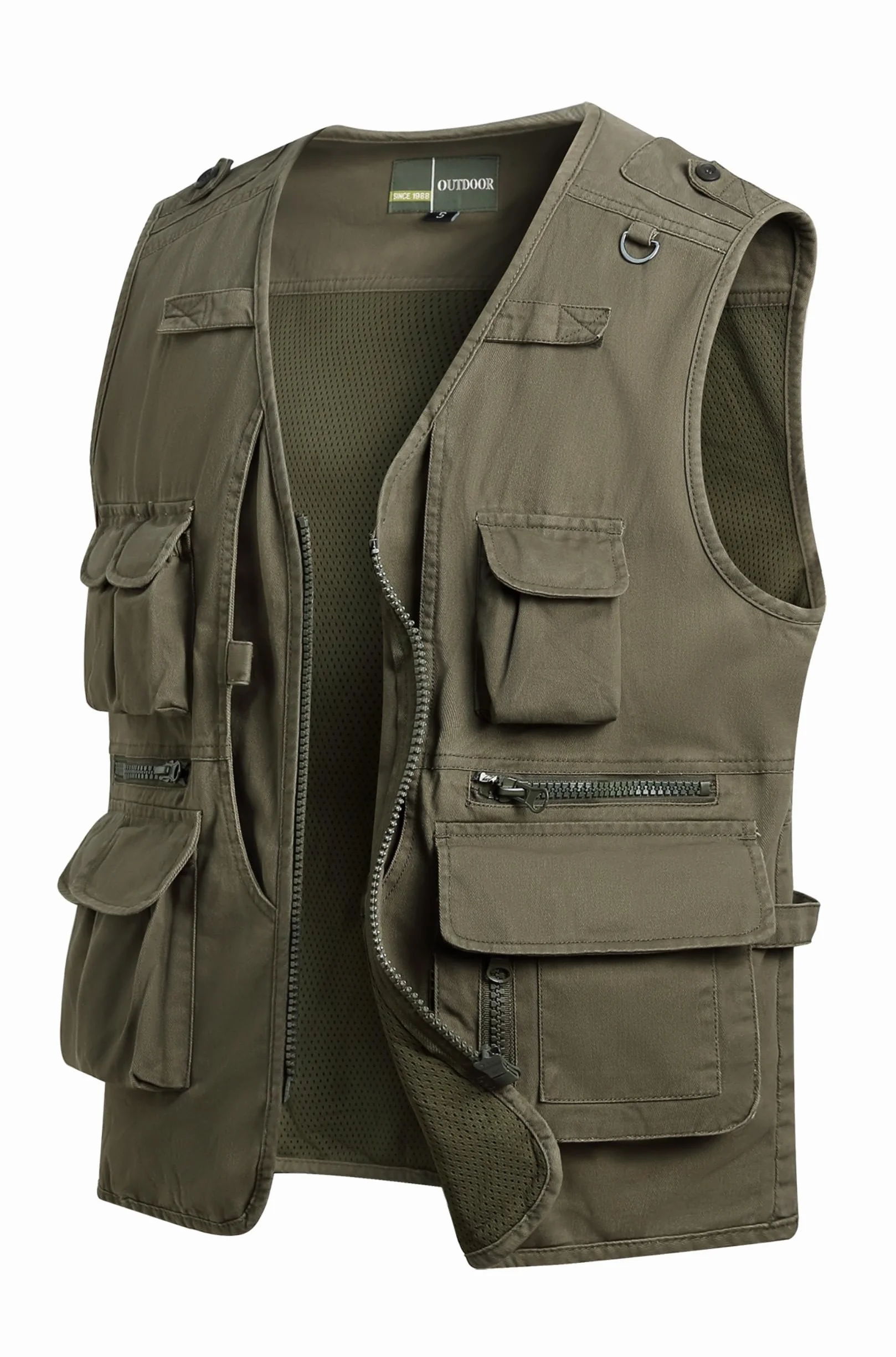 Gilet de Pêche Homme Multi-Poches Léger Respirant Séchage Rapide Plein Air Photographie Camping