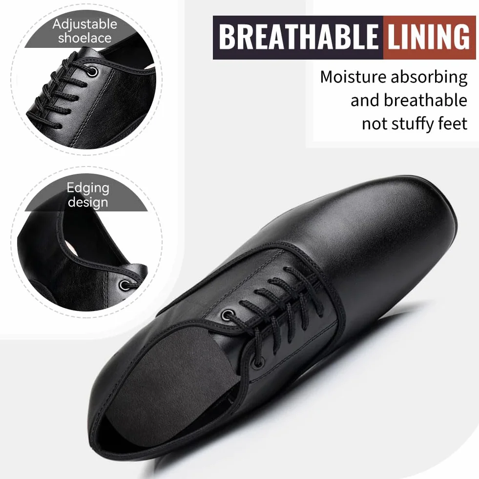 Chaussures de Danse Latine Homme Lacets Professionnelle Salsa Tango Entrainement Salle de Bal Danse