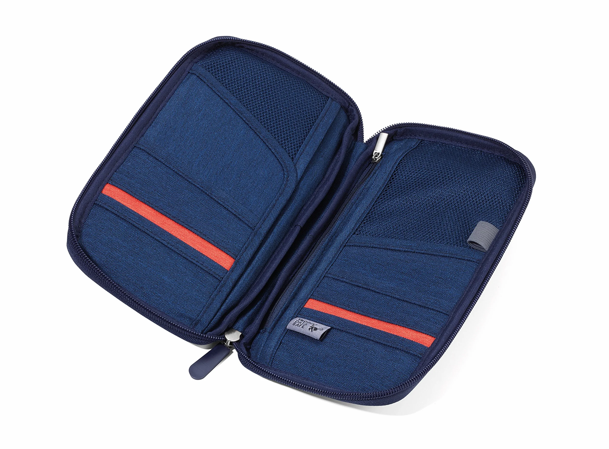 Troika Safe Flight TRV20/DB Étui pour Documents de Voyage avec Protection RFID 12 Compartiments Polyester Bleu