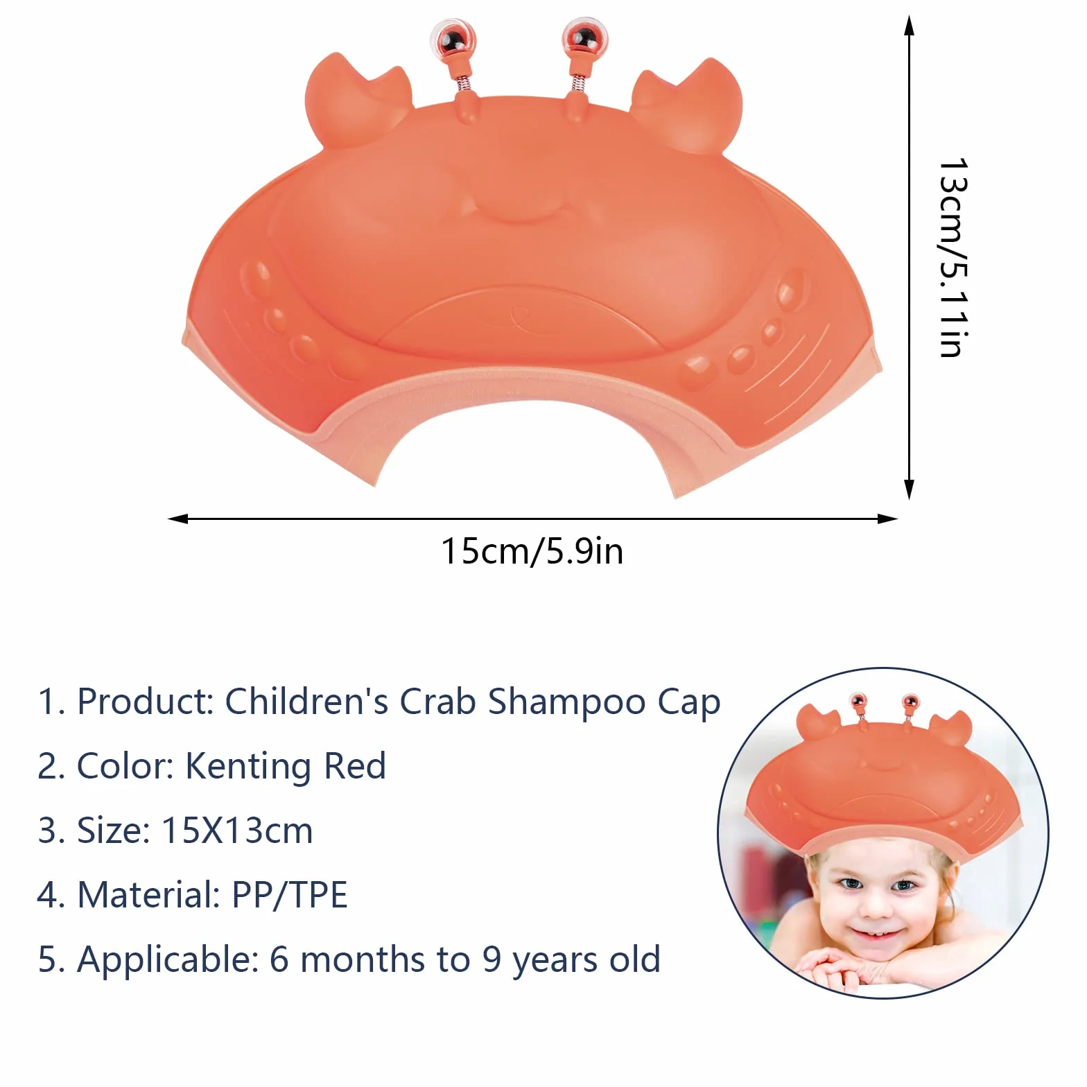 Visière Bonnets Casquette de Bain Enfant Réglable Protection Yeux Oreilles Bébé Rose
