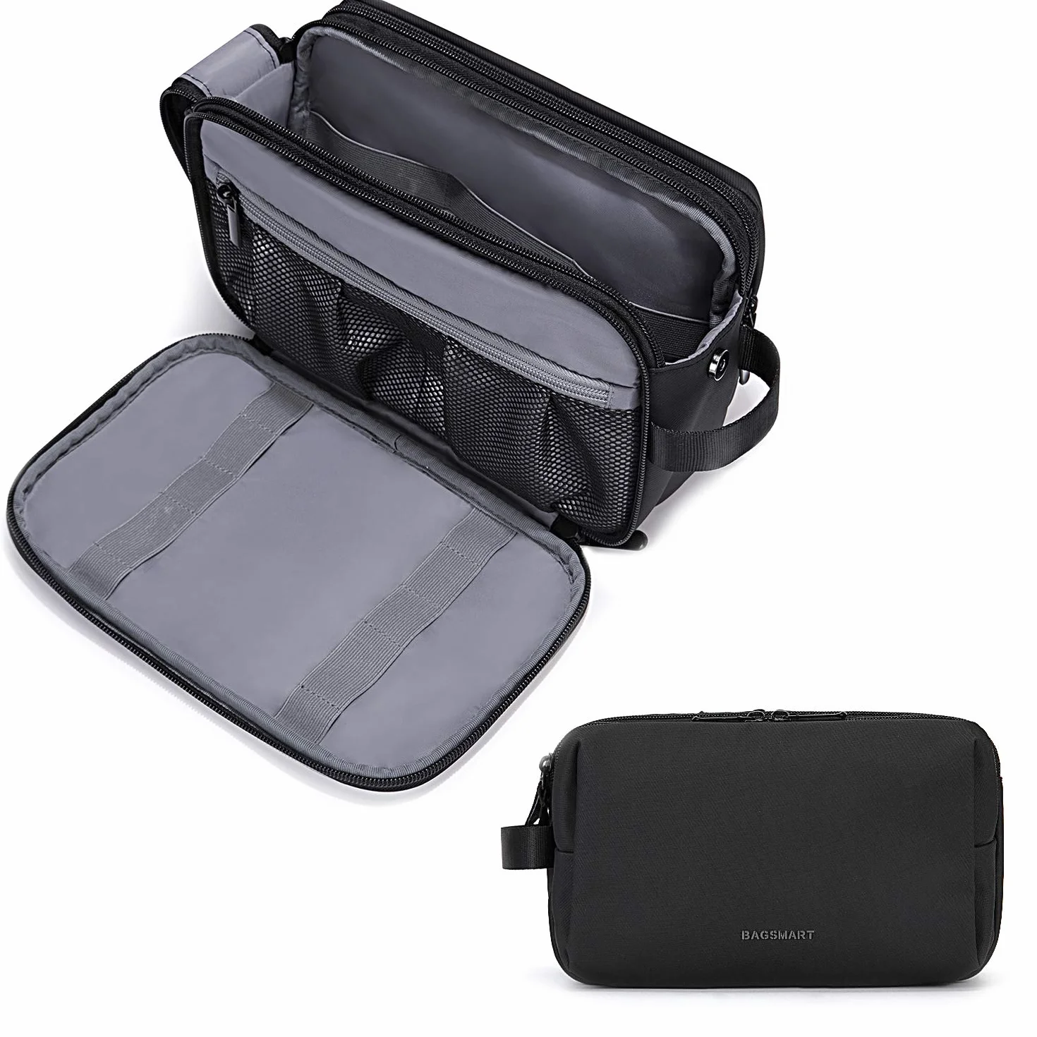BAGSMART Trousse de Toilette Homme Voyage Imperméable Sac de Rasage Noir