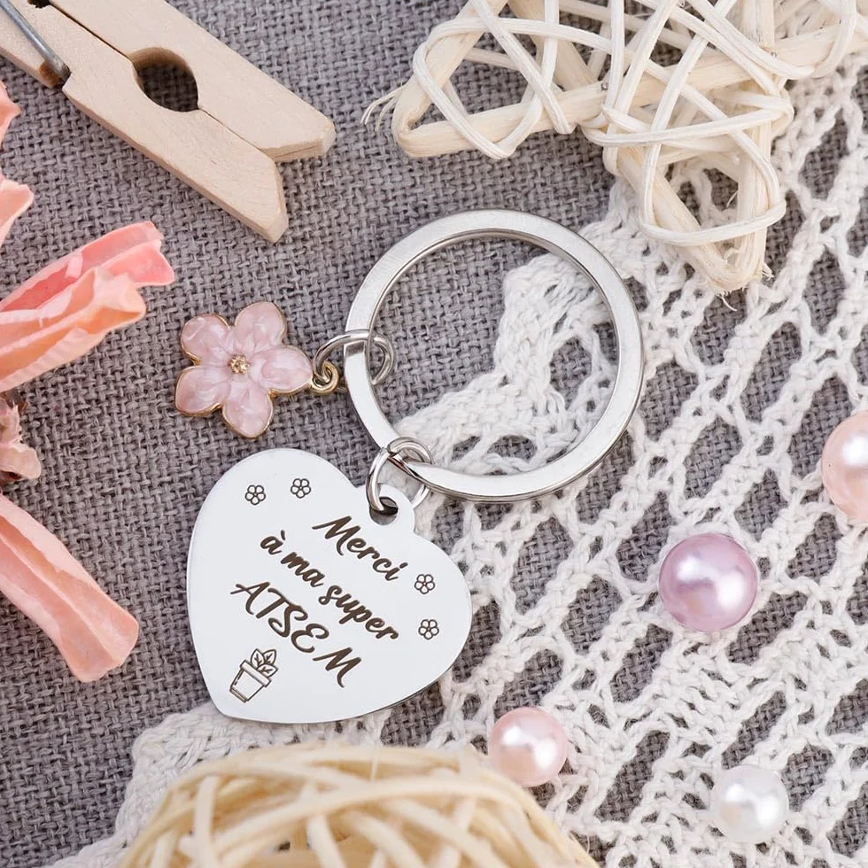 Porte Clef Cadeau Professeur Fin d'Année Maitresse Atsem Directrice École Assistante Maternelle
