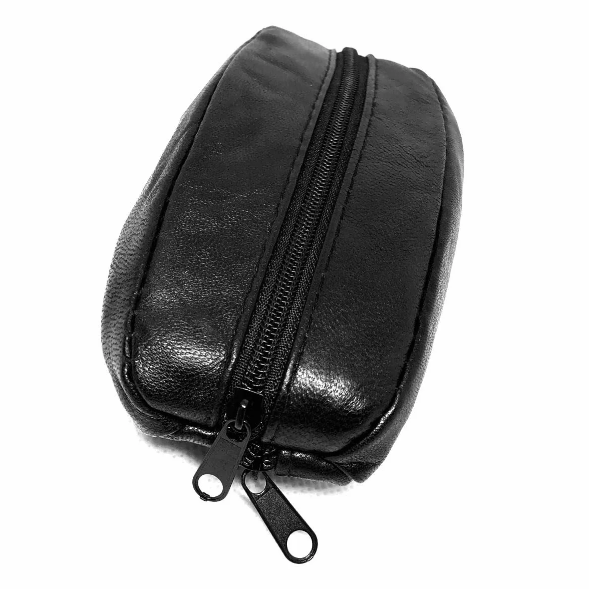 Portefeuille Homme Cuir véritable Double Zips Multi Poches Noir