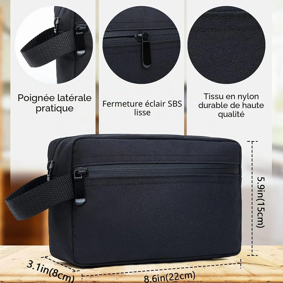 Trousse de Toilette de Voyage Pliable pour Hommes et Femmes, Sac de Rasage avec Poignée